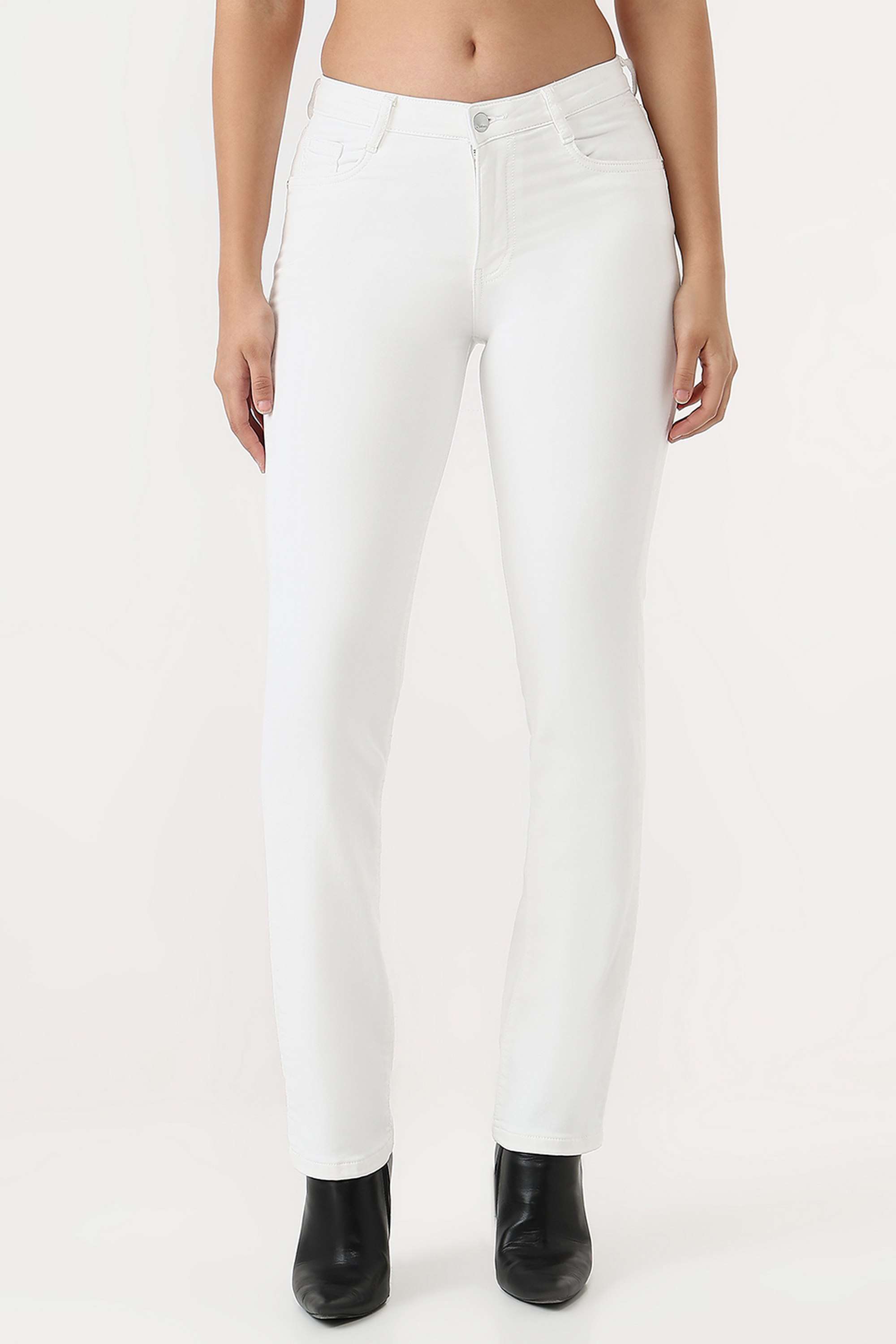 High-Rise-Blended-Fabric-Straight-Fit-Women-s-Jeans