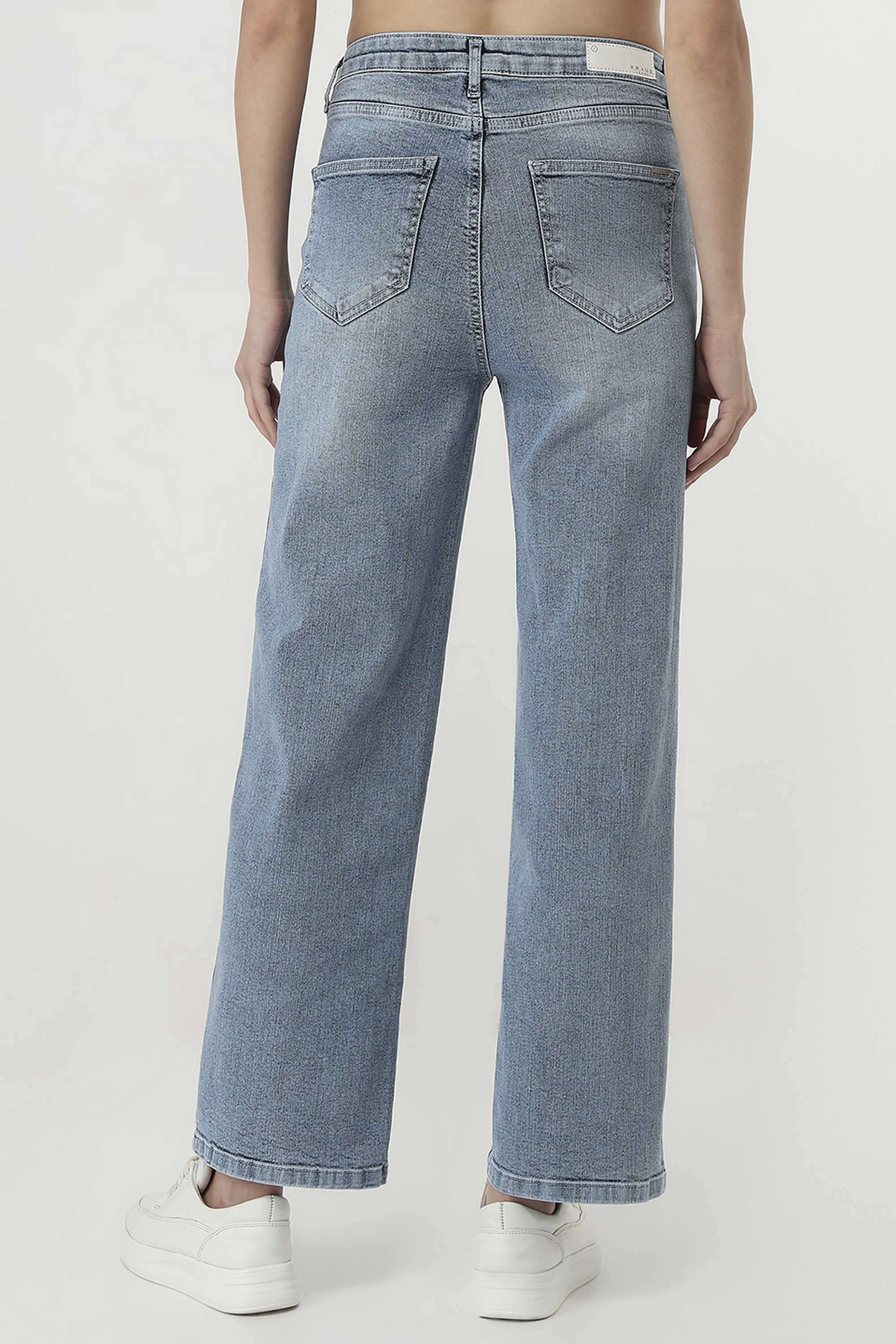 High-Rise-Blended-Fabric-Straight-Fit-Women-s-Jeans