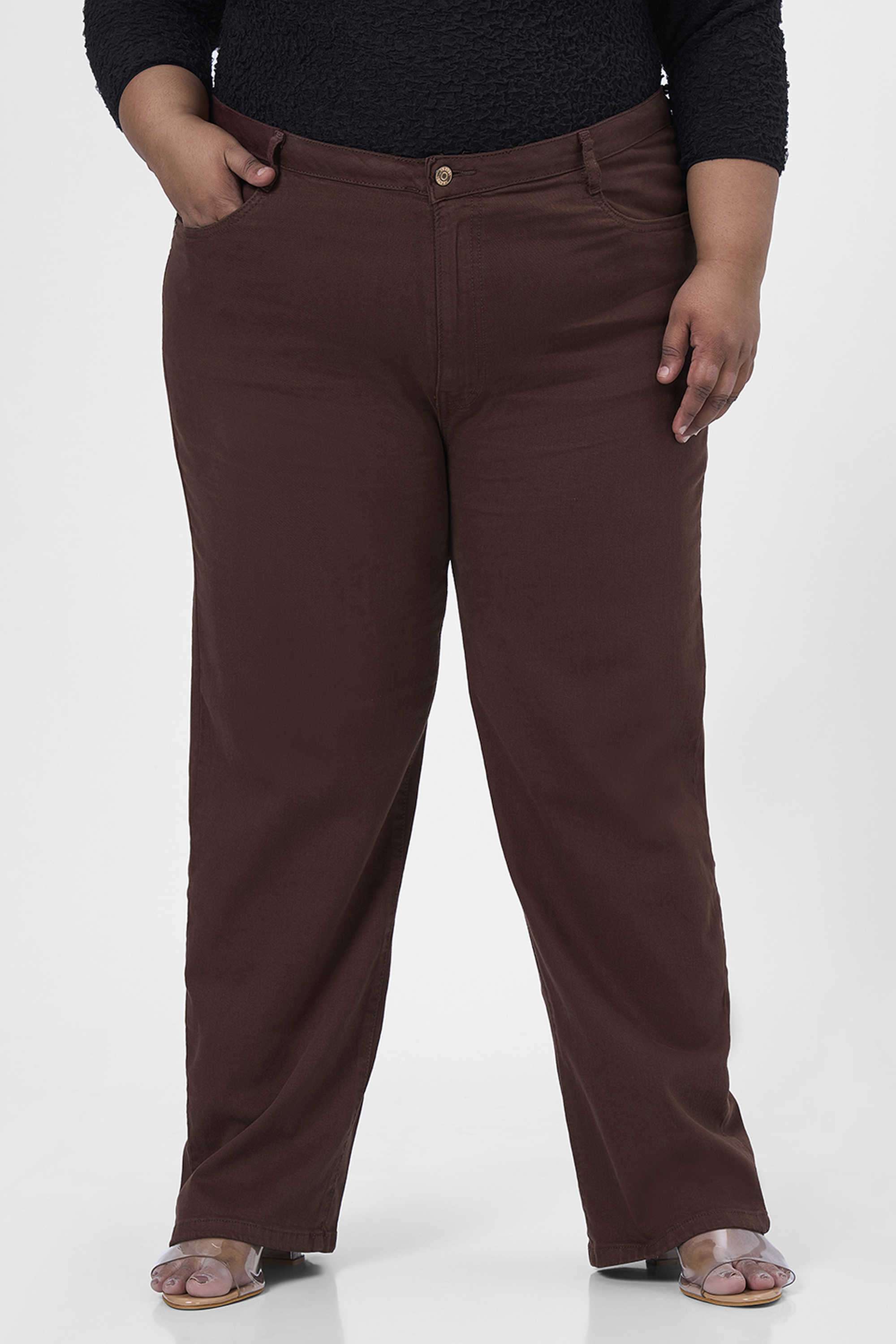 High-Rise-Blended-Fabric-Straight-Fit-Women-s-Jeans