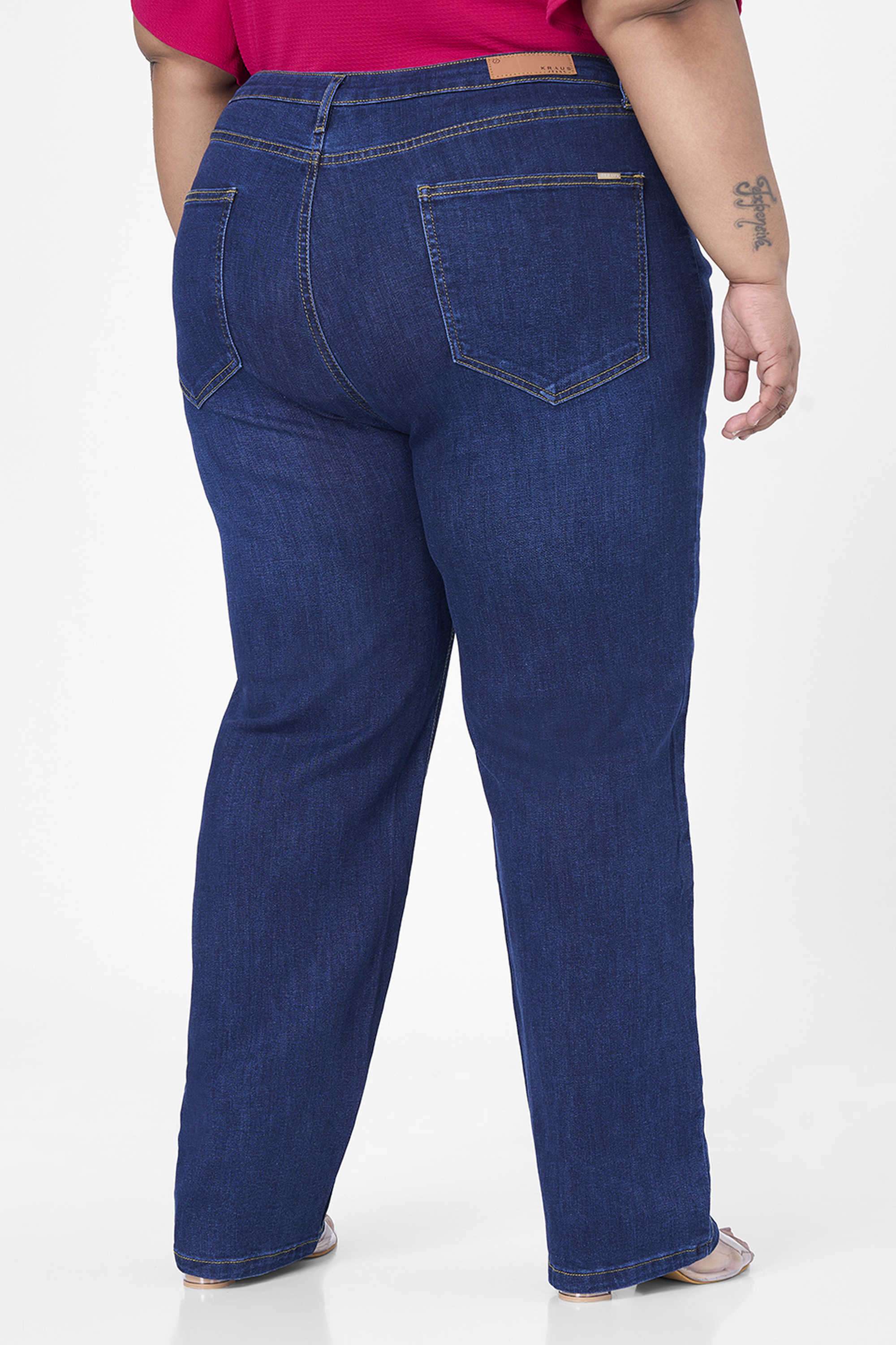 High-Rise-Blended-Fabric-Straight-Fit-Women-s-Jeans