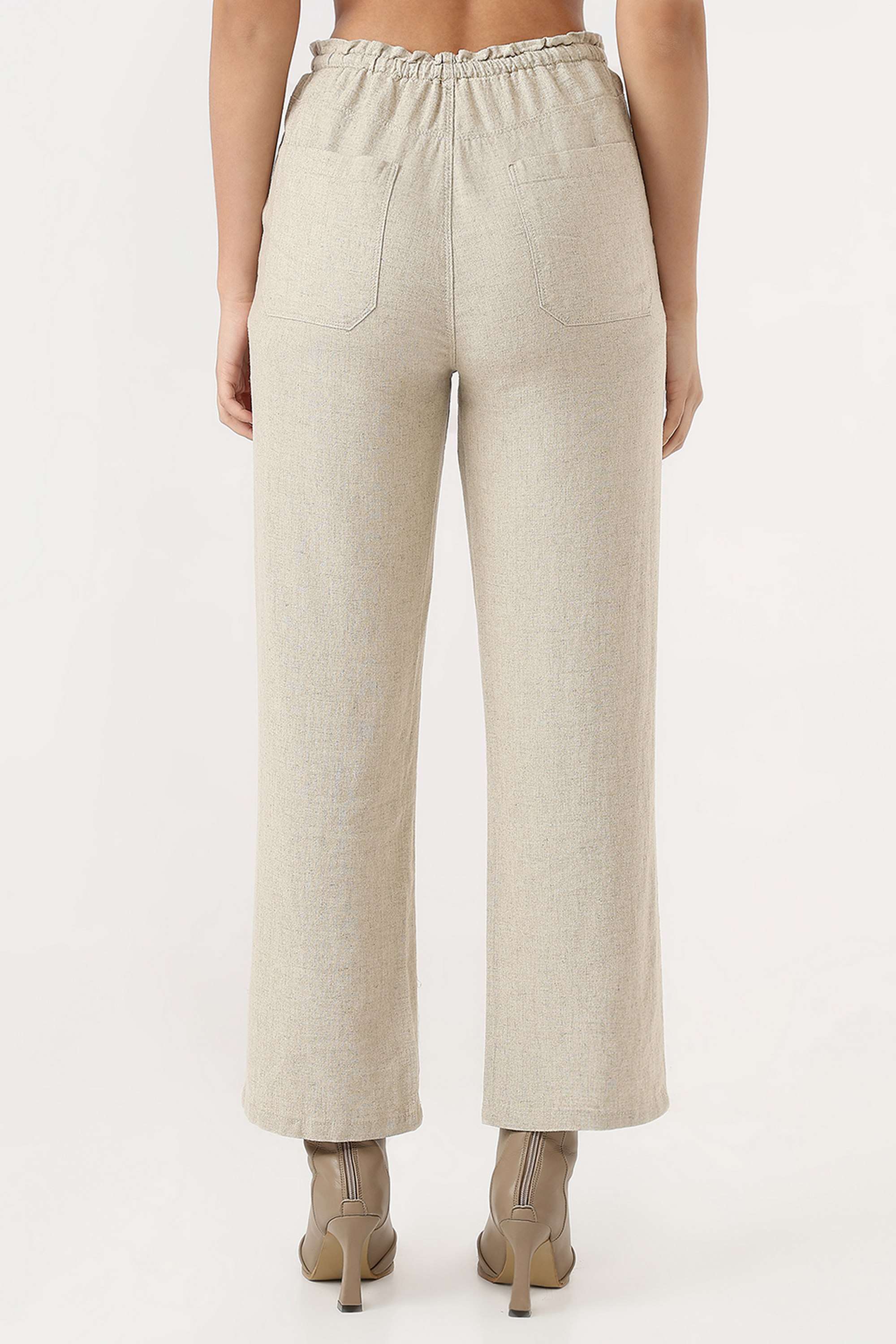Solid-Relaxed-Fit-Cotton-Women-Casual-Wear-Trousers