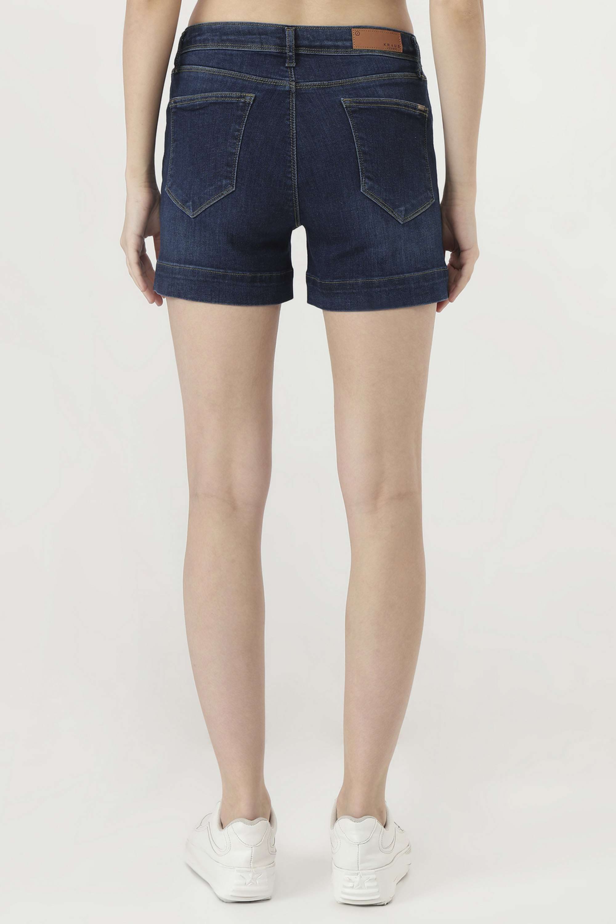 Slim-Fit-Above-Knee-Blended-Fabric-Women-s-Casual-Wear-Shorts