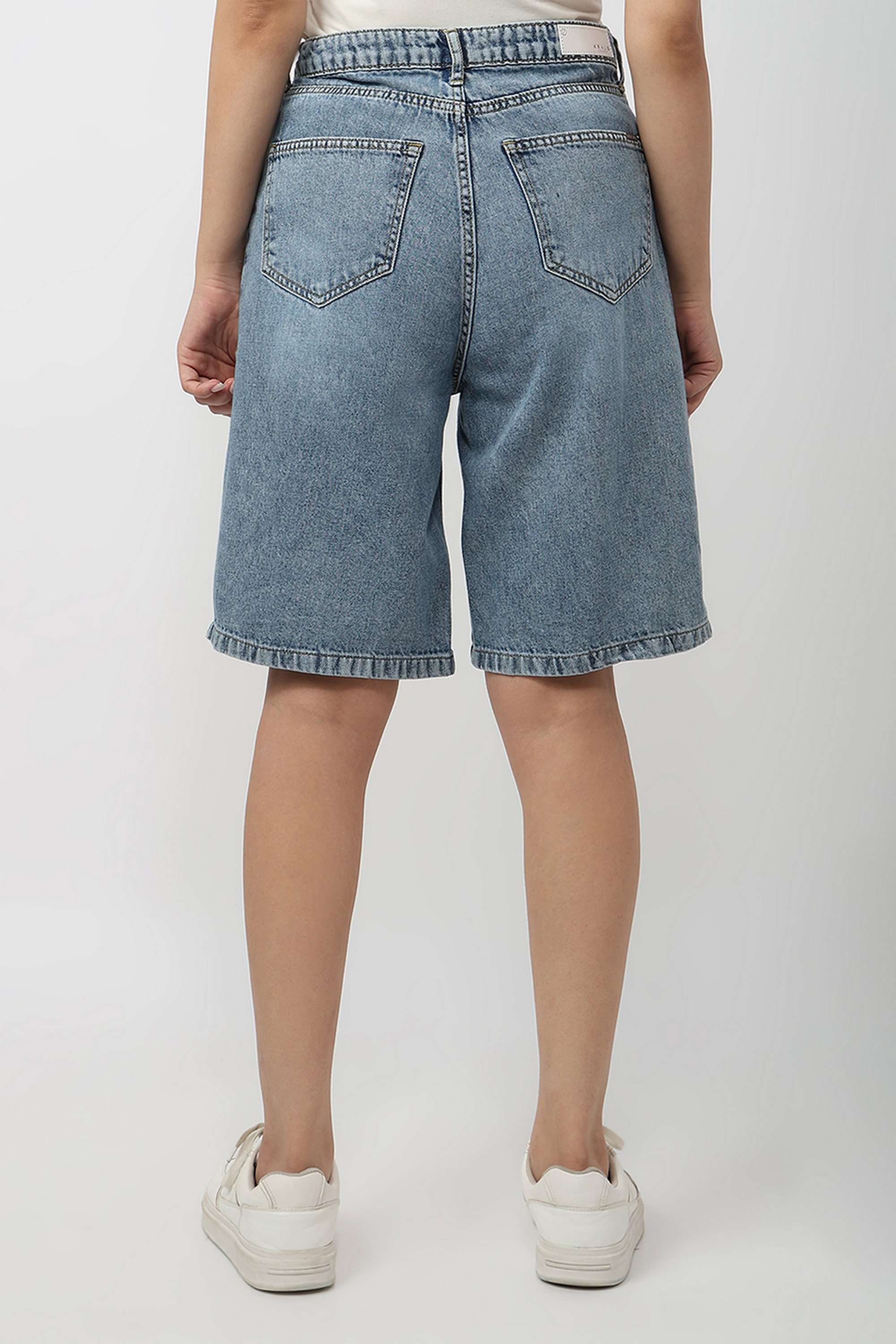 Relaxed-Fit-Knee-Length-Cotton-Women-Casual-Wear-Shorts