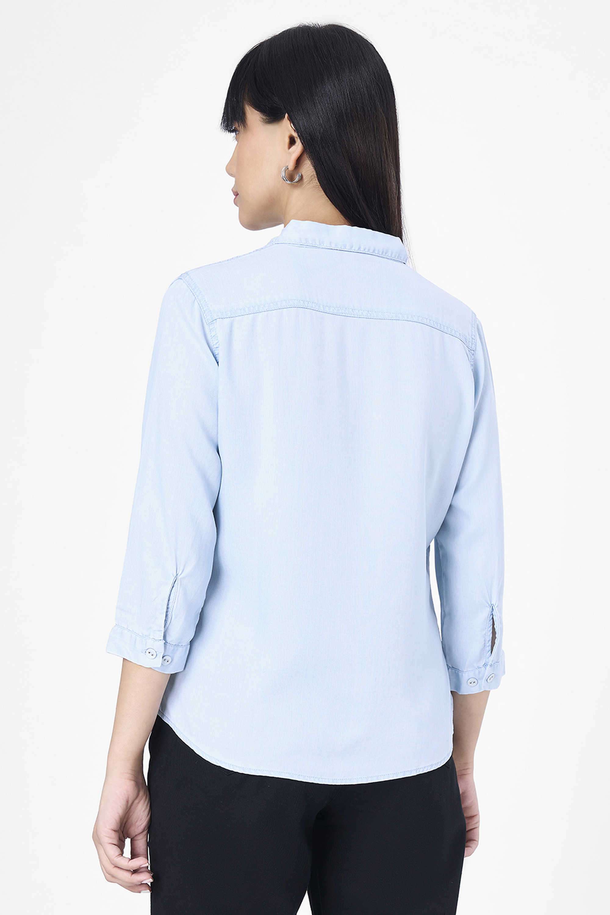 Solid-Collared-Modal-Women-s-Casual-Wear-Shirt