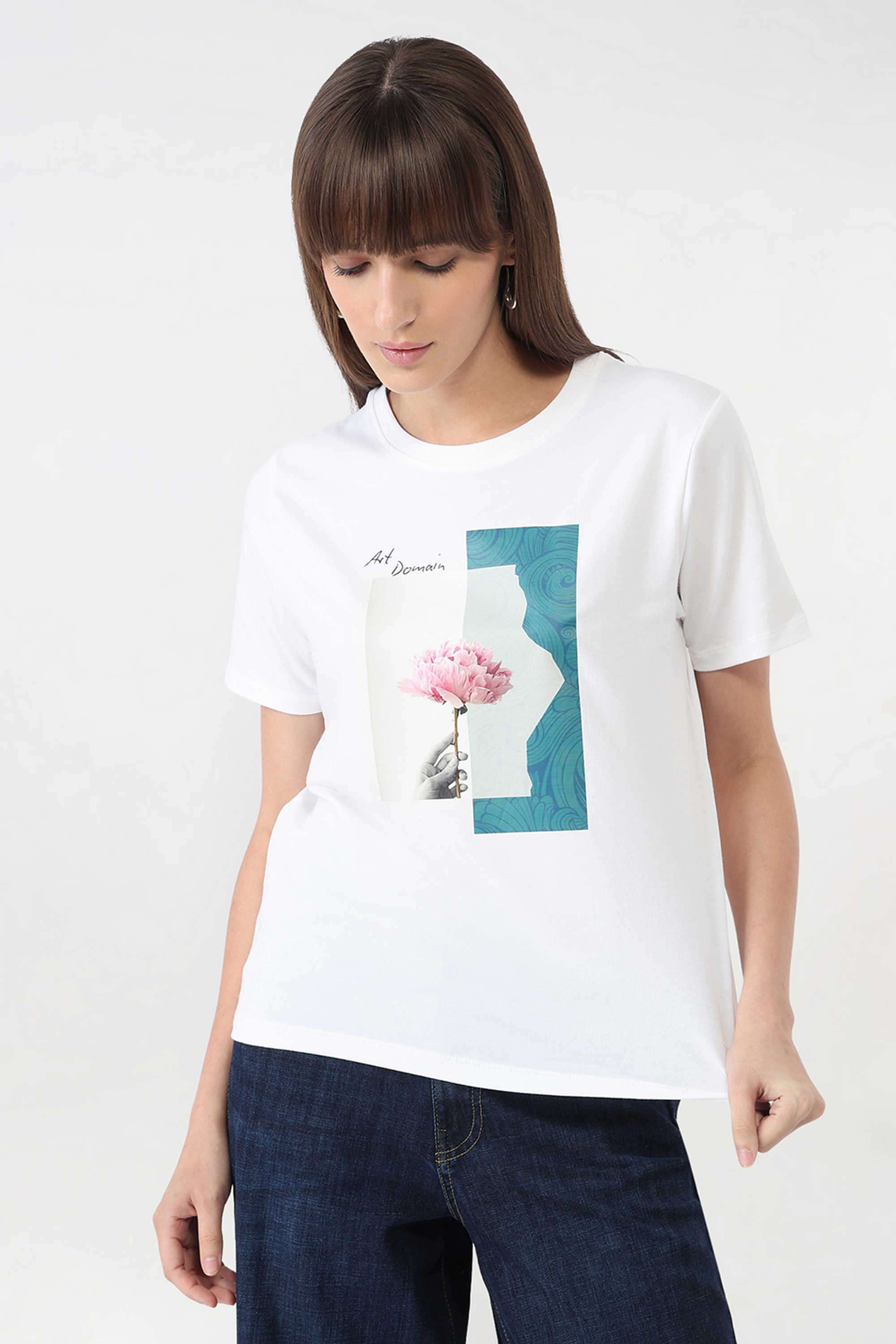 Graphic-Print-Cotton-Round-Neck-Women-s-T-Shirt