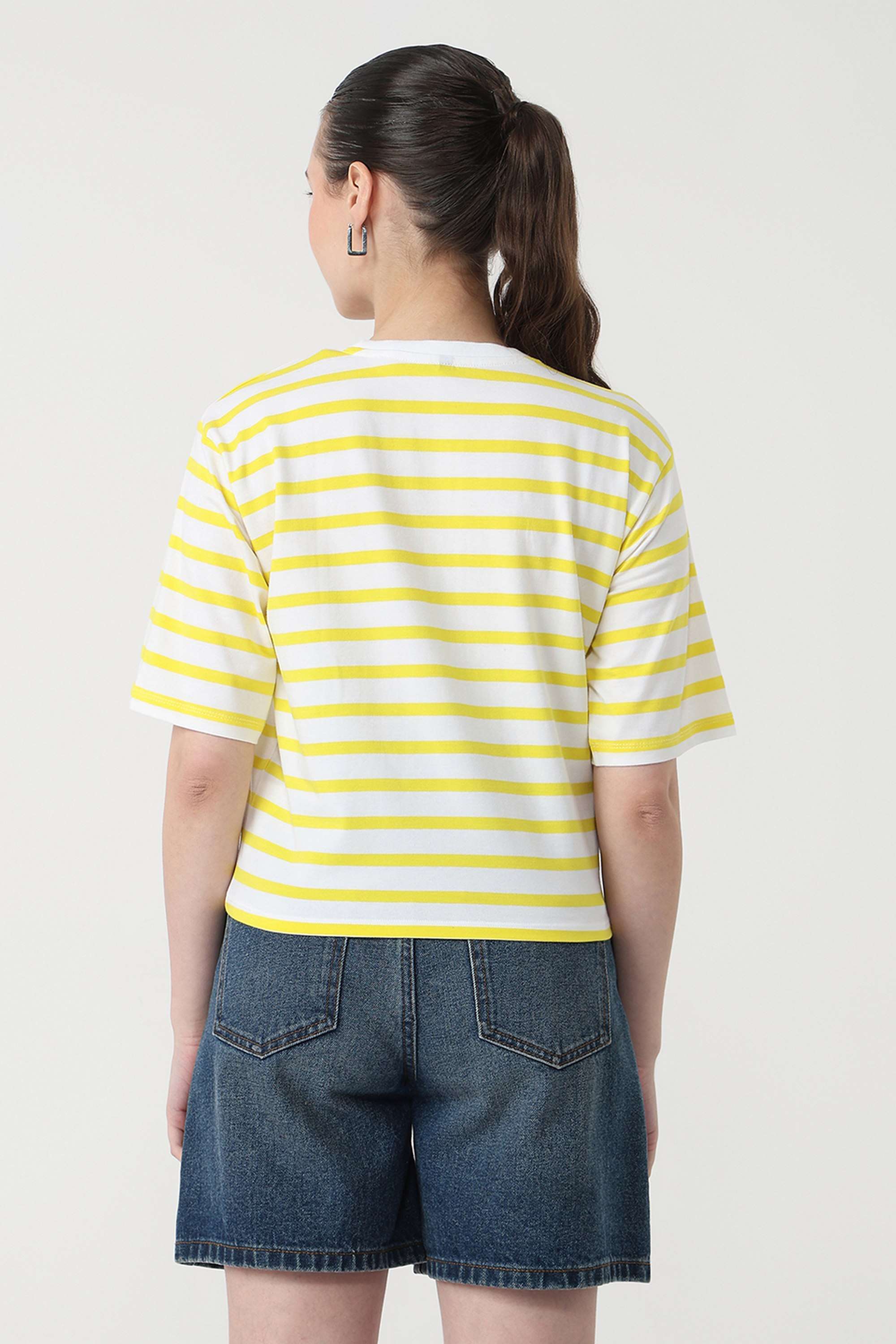 Graphic-Print-Blended-Fabric-Round-Neck-Women-s-T-Shirt