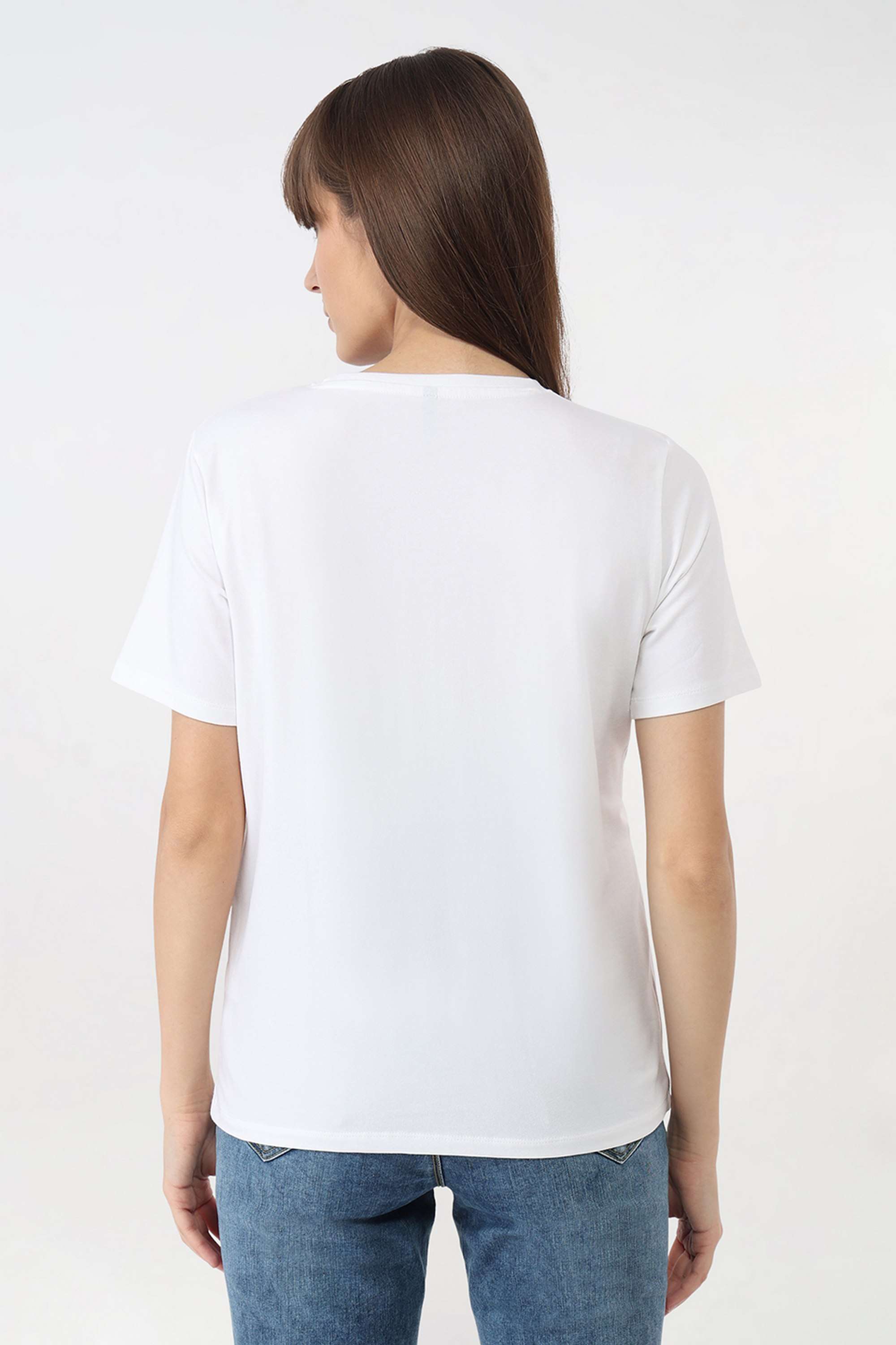 Graphic-Print-Blended-Fabric-Round-Neck-Women-s-T-Shirt