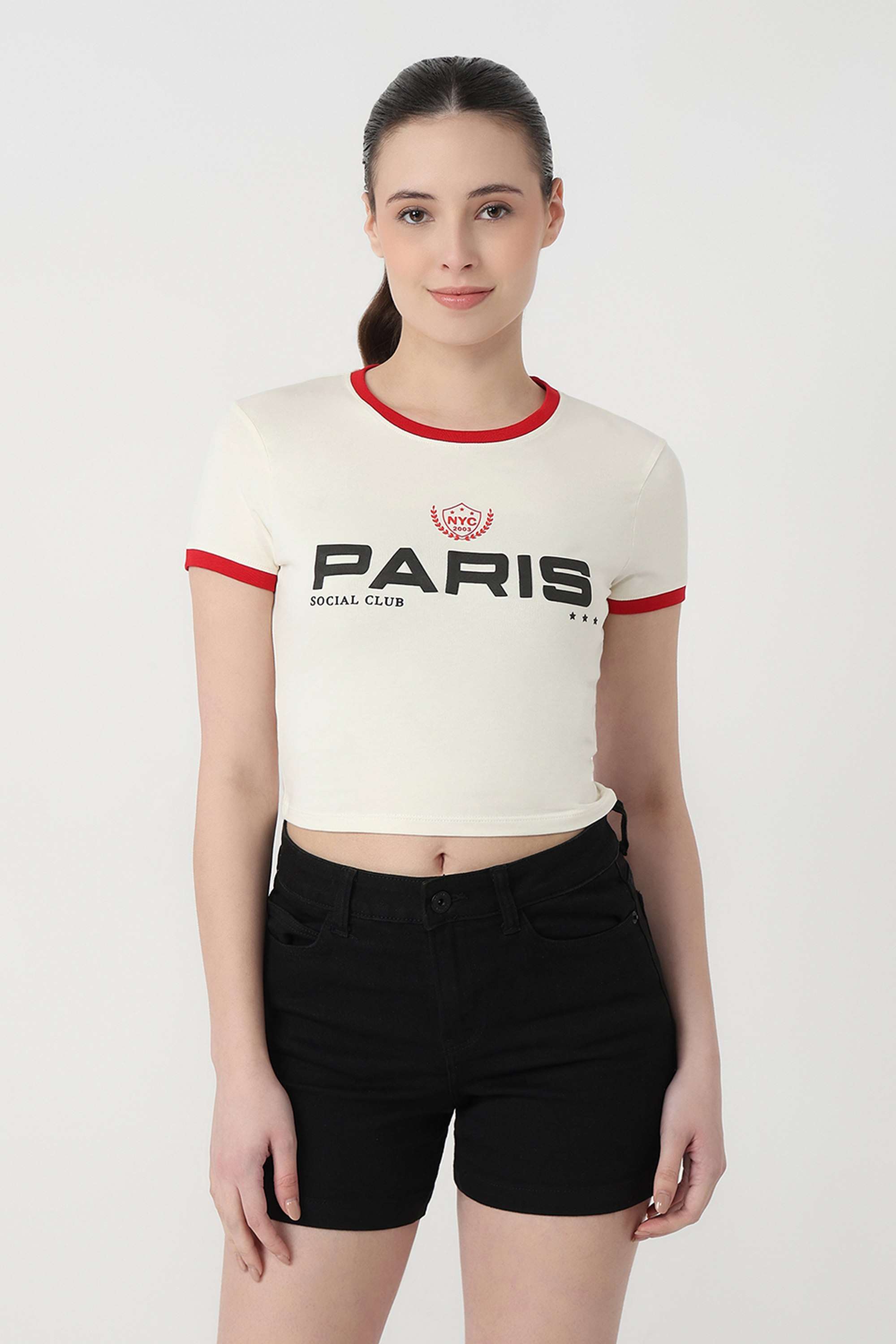 Graphic-Print-Blended-Fabric-Round-Neck-Women-s-T-Shirt