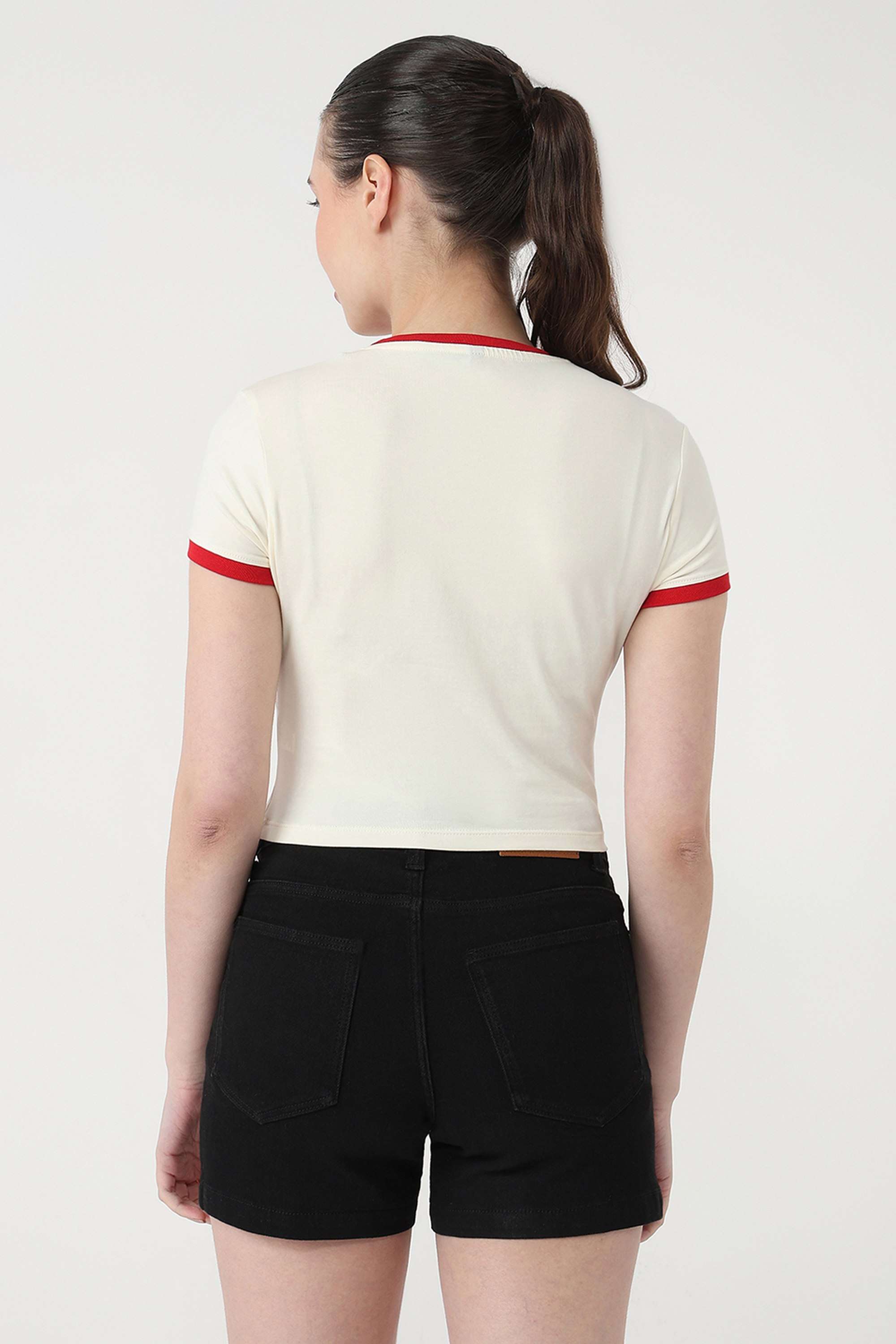 Graphic-Print-Blended-Fabric-Round-Neck-Women-s-T-Shirt