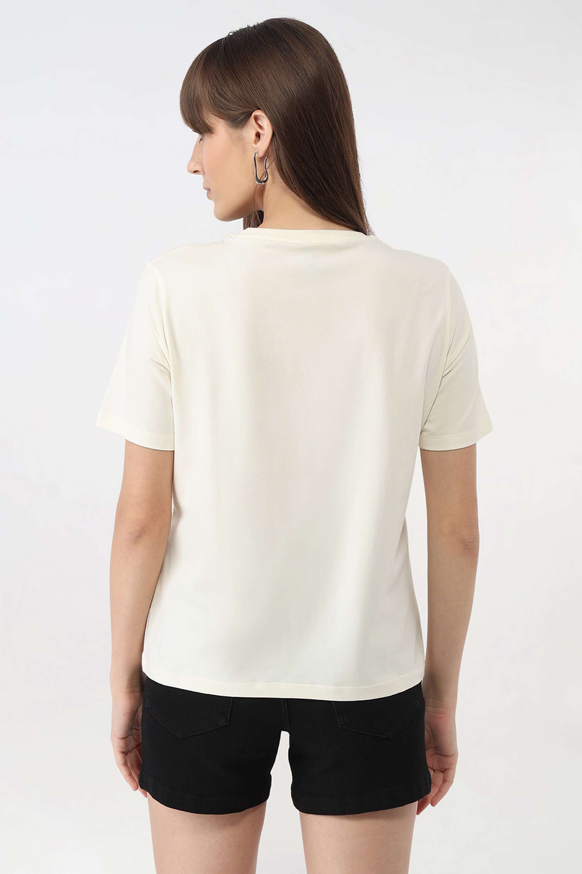 Graphic-Print-Blended-Fabric-Round-Neck-Women-s-T-Shirt