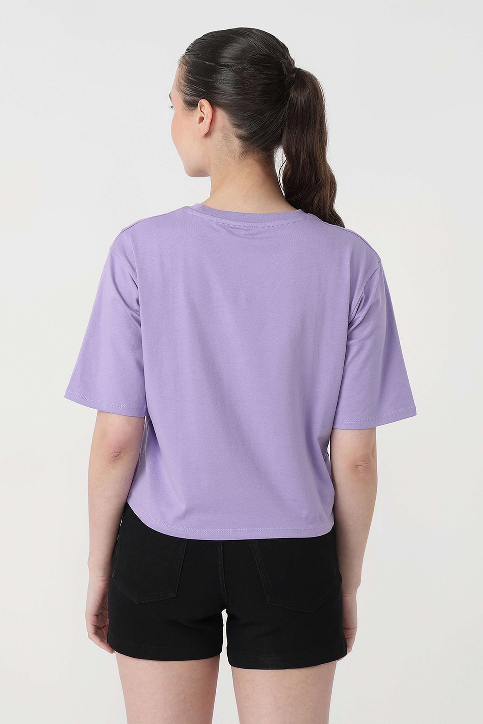 Graphic-Print-Blended-Fabric-Round-Neck-Women-s-T-Shirt