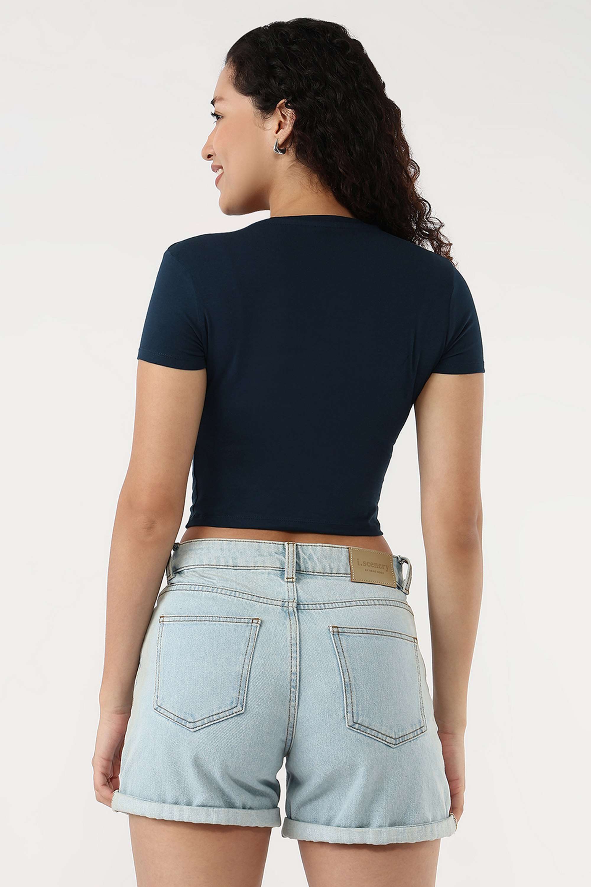 Graphic-Print-Blended-Fabric-Round-Neck-Women-s-T-Shirt