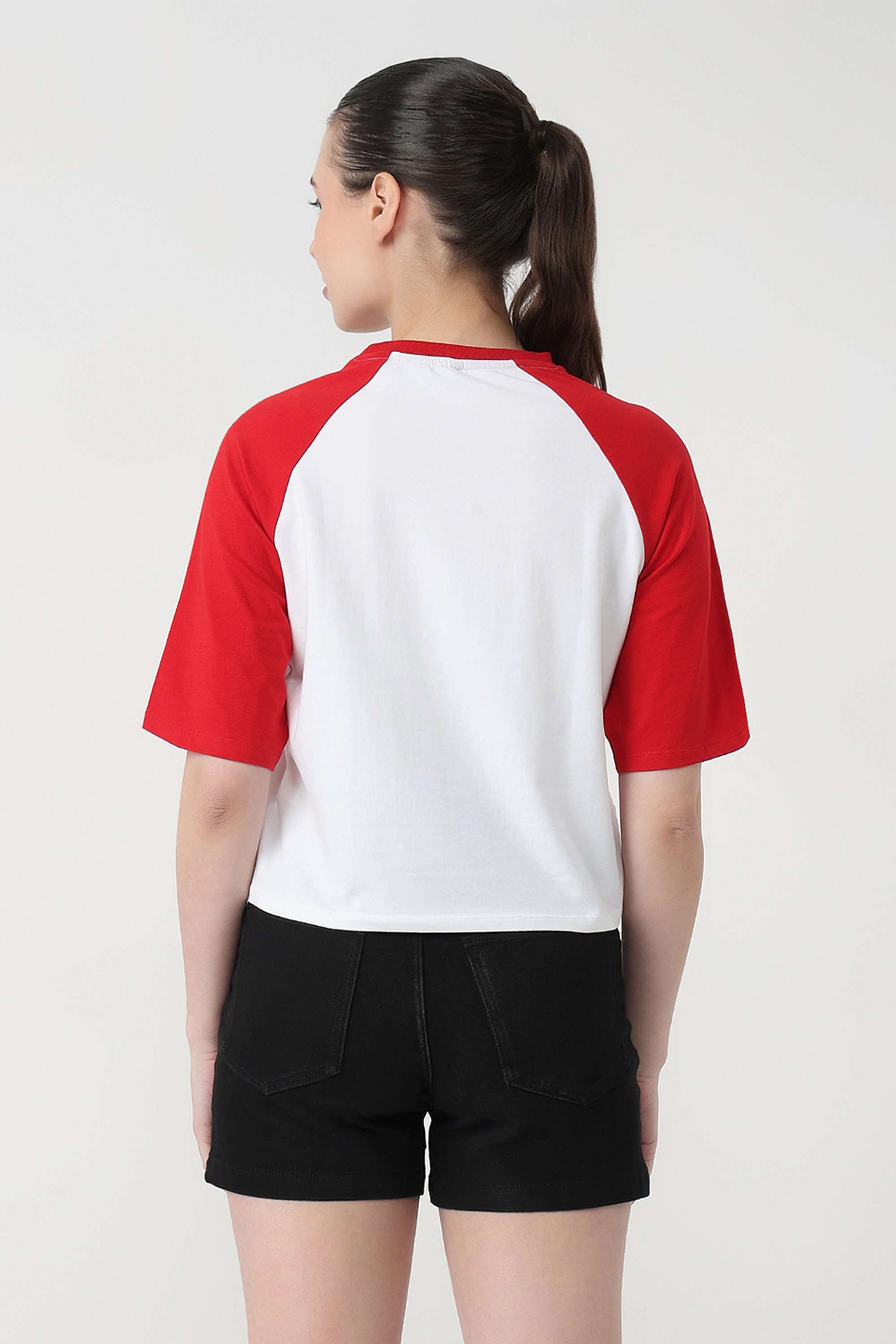 Graphic-Print-Blended-Fabric-Round-Neck-Women-s-T-Shirt