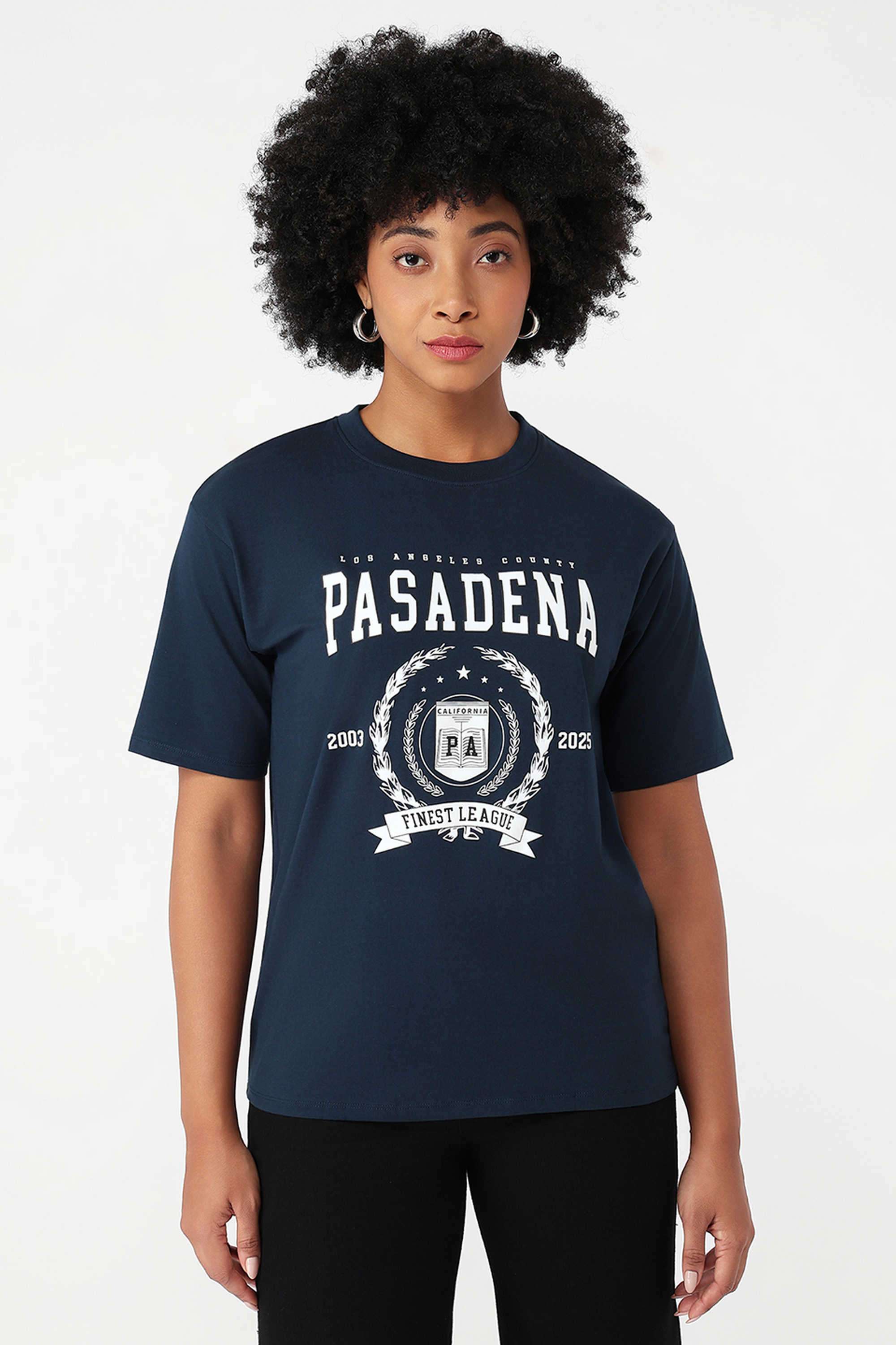 Graphic-Print-Round-Neck-Blended-Fabric-Women-s-Casual-Wear-T-Shirt