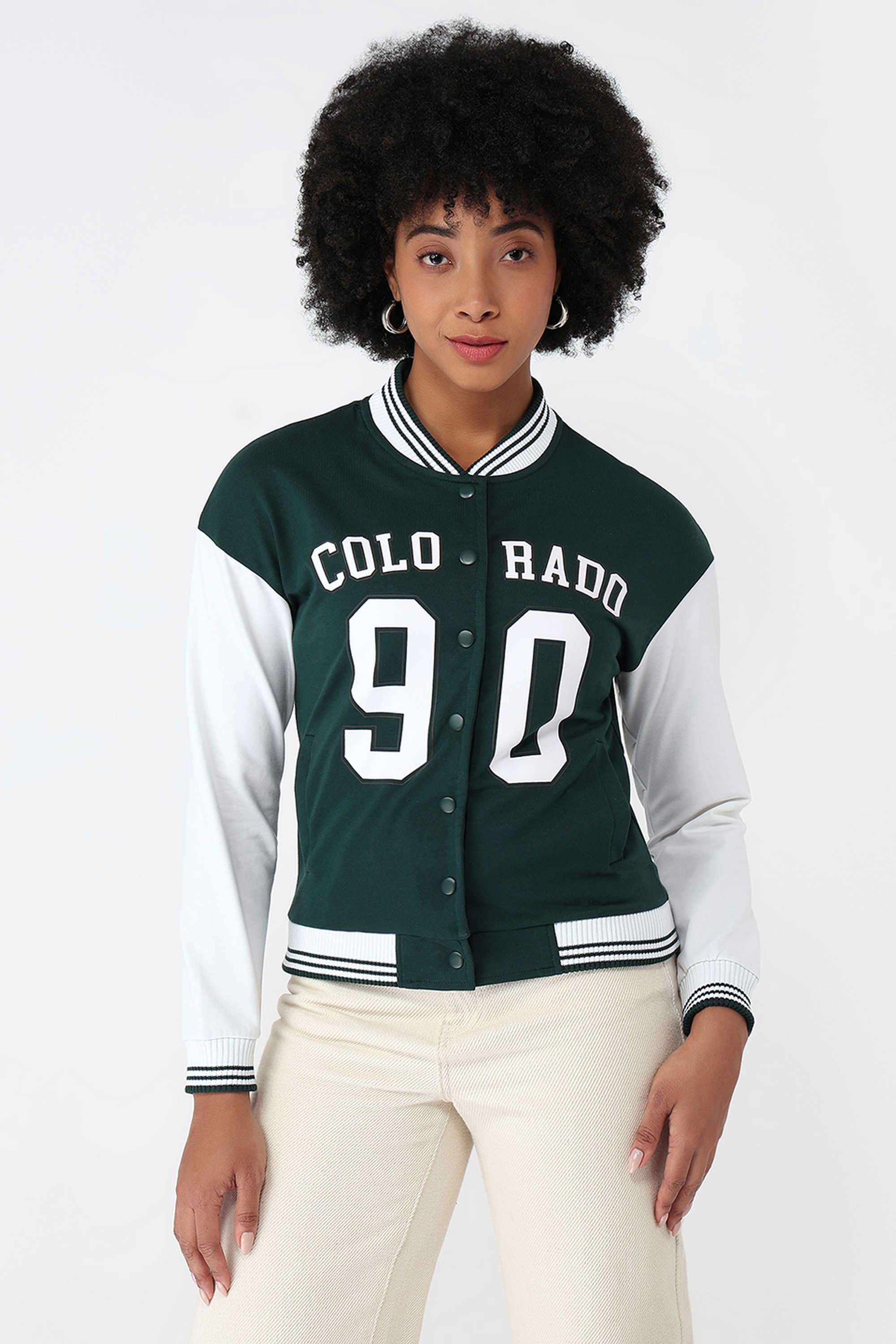 Printed-Collared-Blended-Fabric-Women-s-Casual-Wear-Jacket