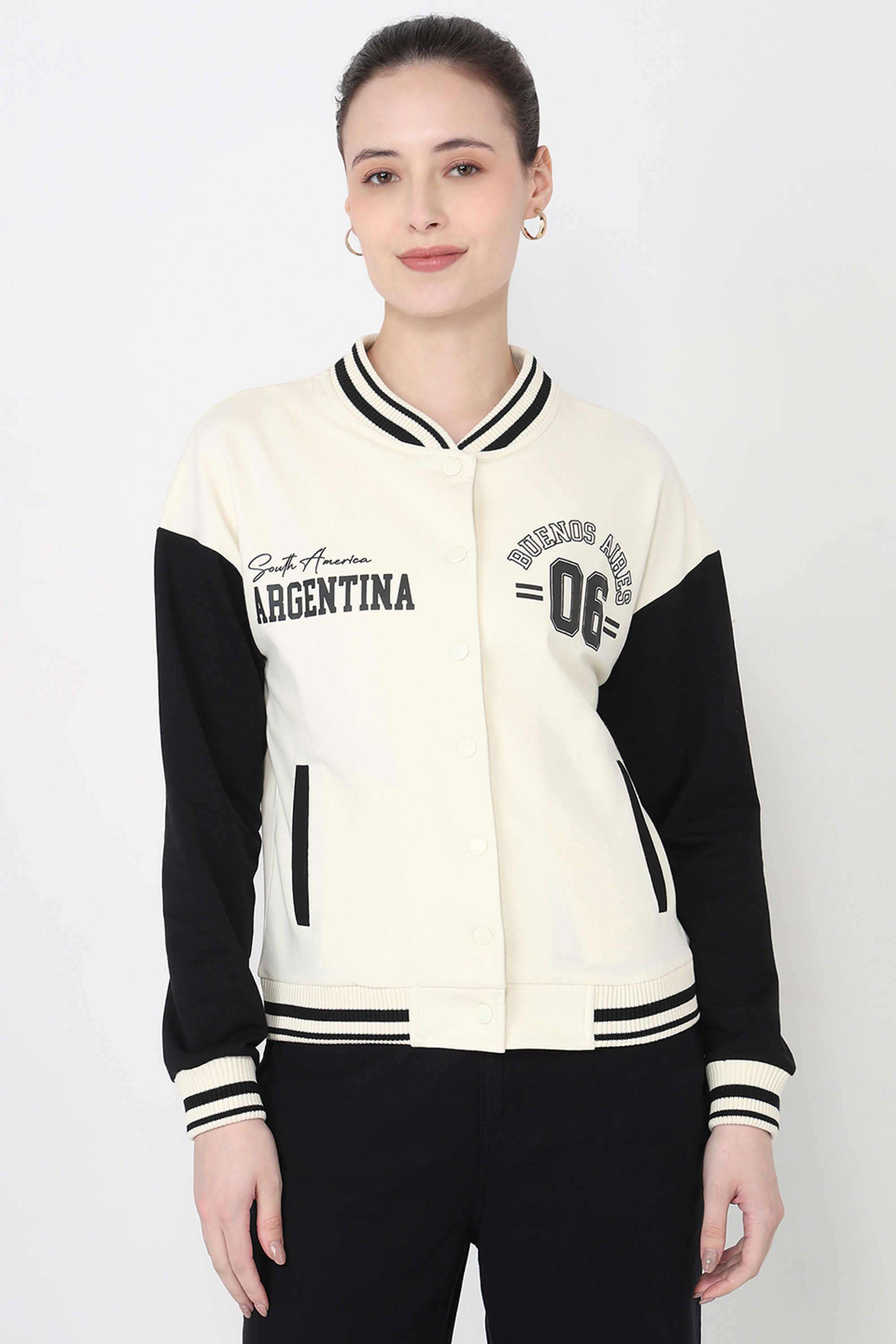 Printed-Blended-Fabric-Collared-Women-s-Jacket