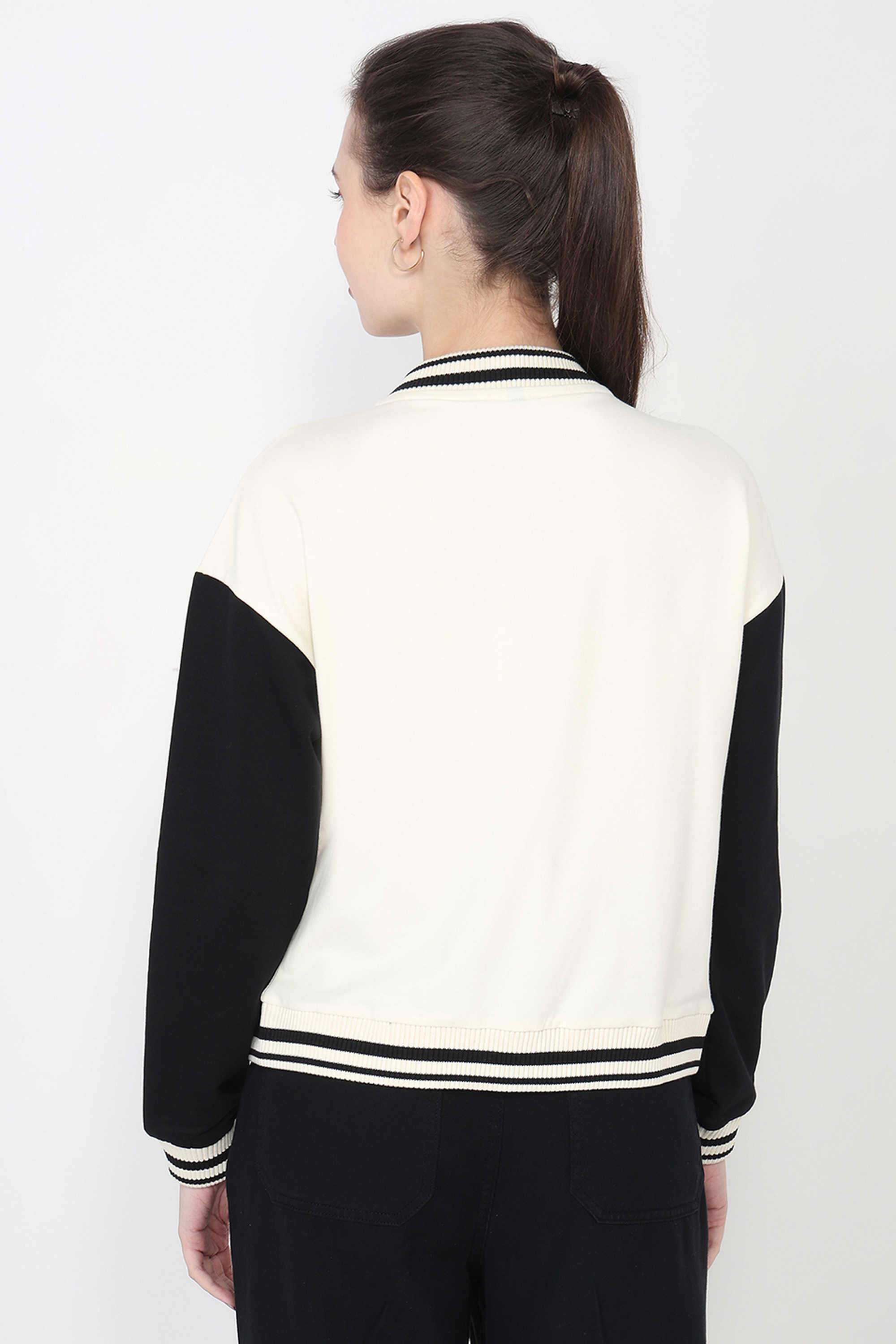 Printed-Blended-Fabric-Collared-Women-s-Jacket