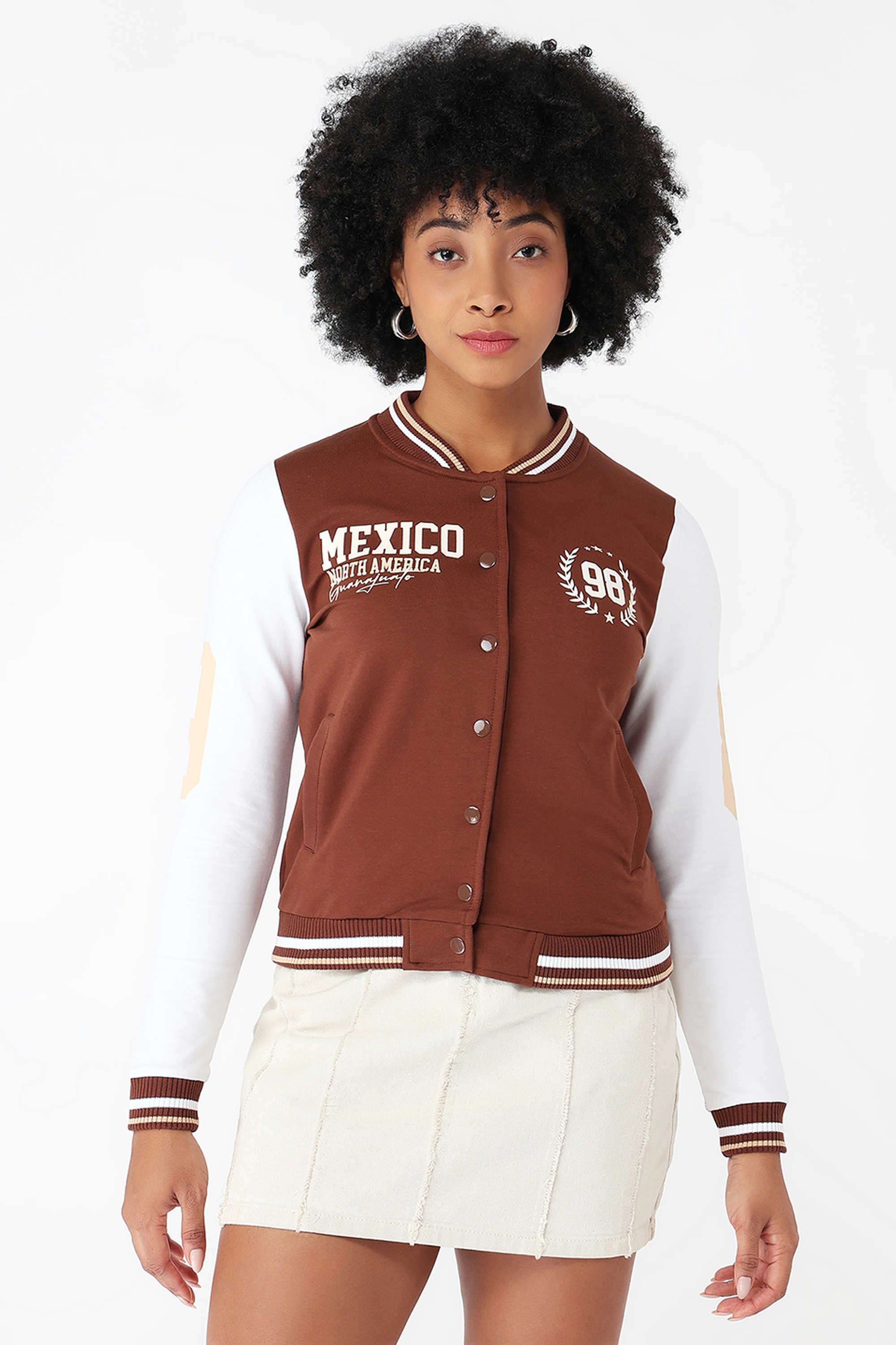 Printed-Collared-Blended-Fabric-Women-s-Casual-Wear-Jacket