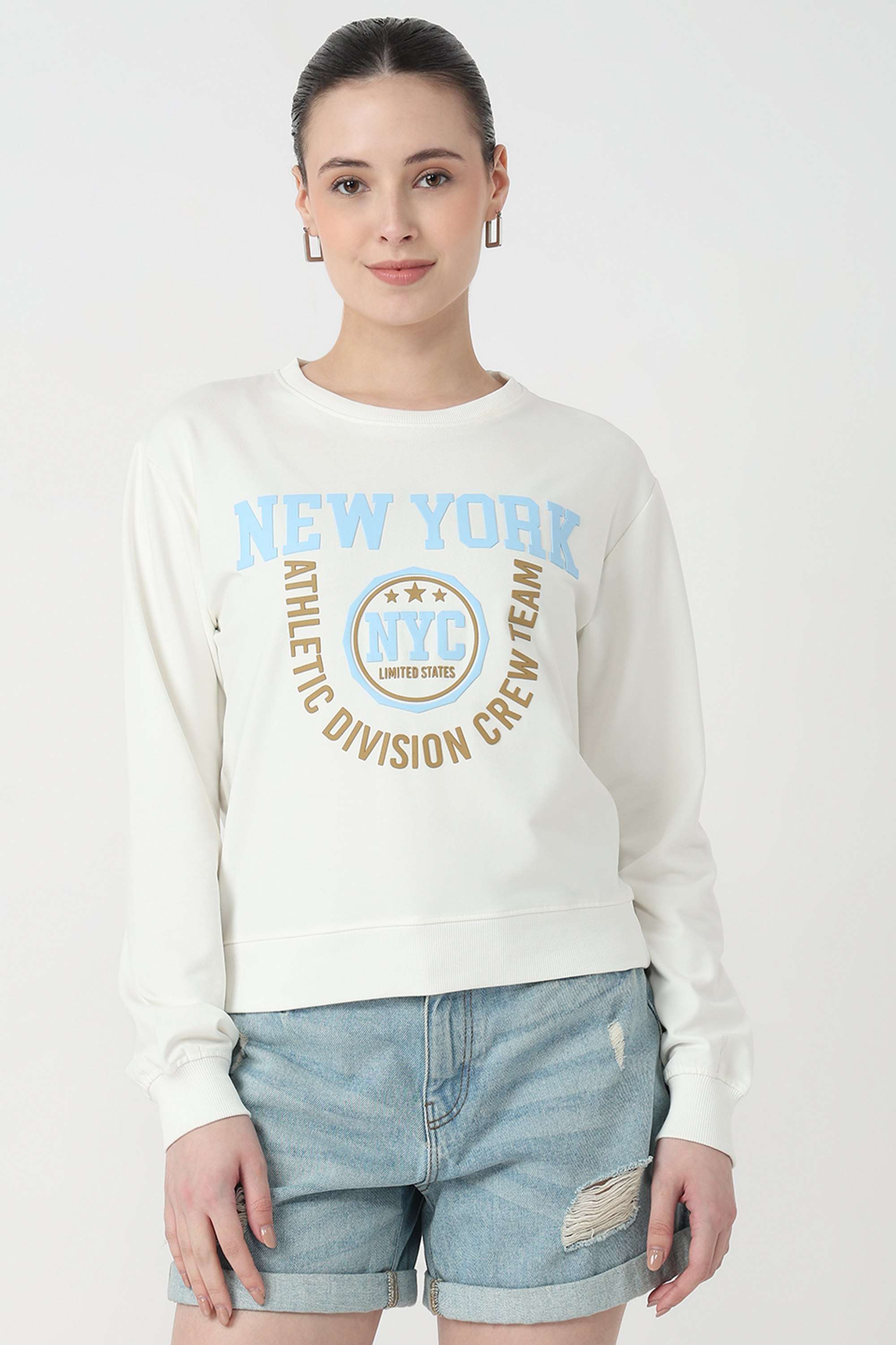 Printed-Blended-Fabric-Round-Neck-Women-s-Sweatshirt