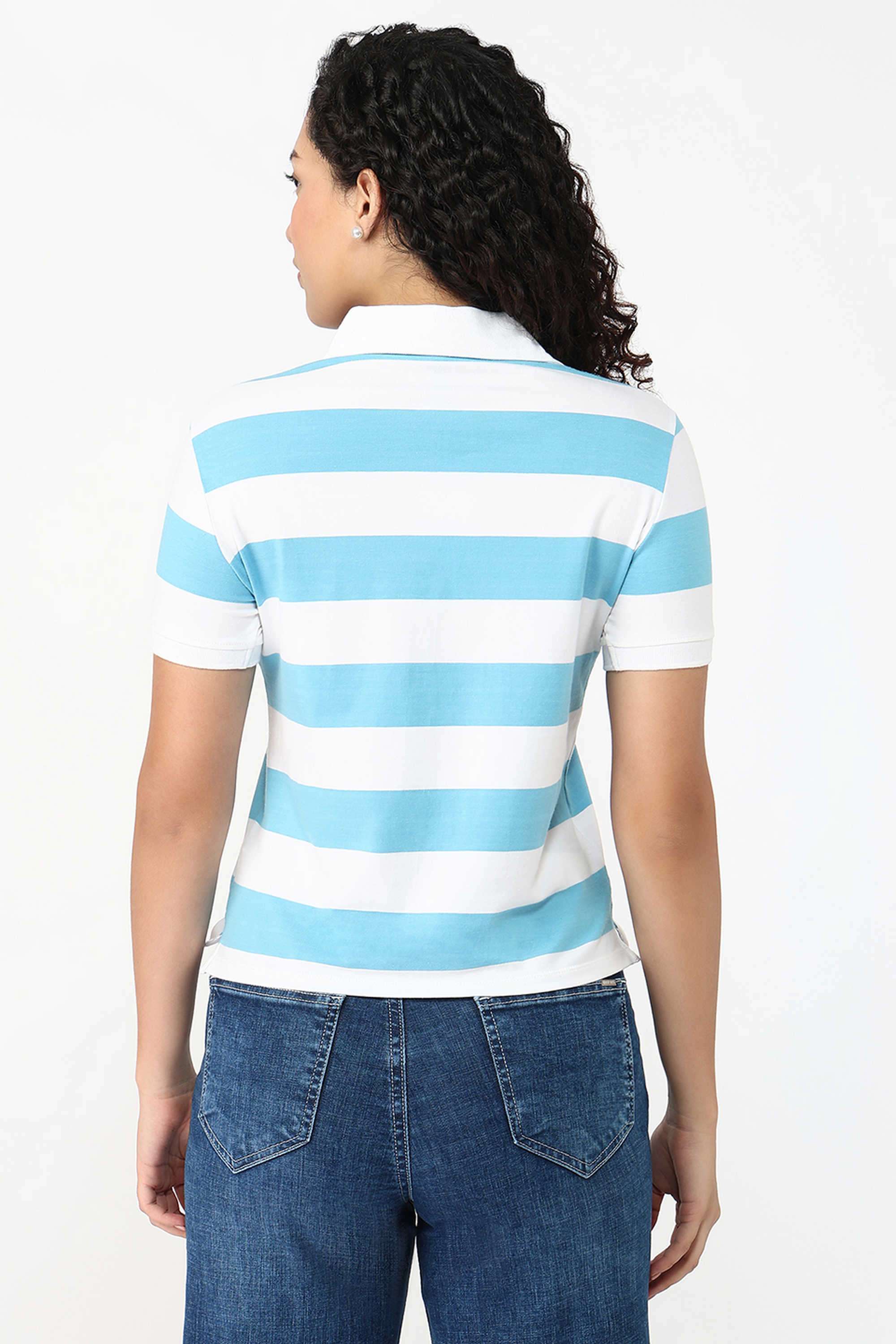 Stripes-Cotton-Polo-Women-s-T-Shirt