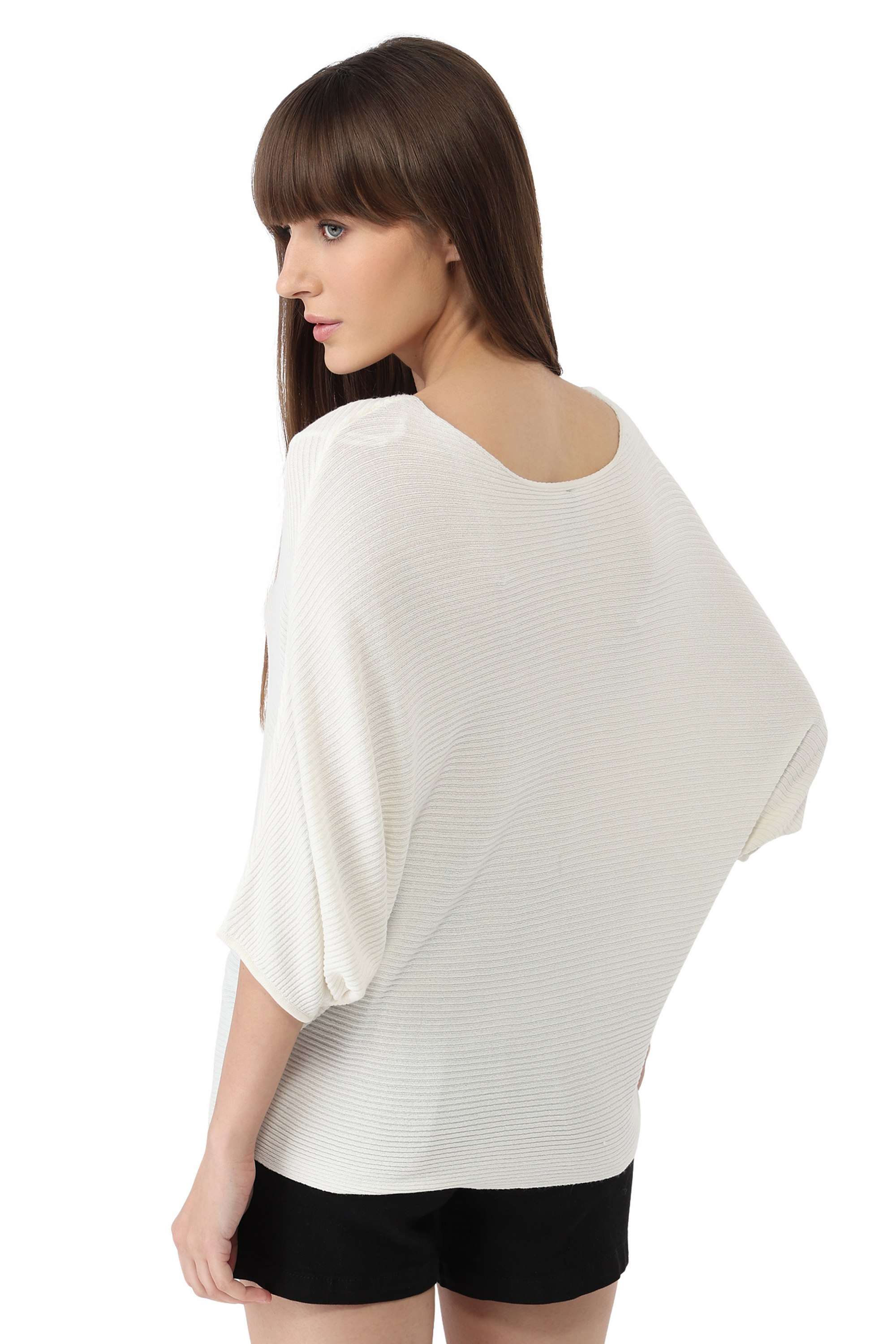 Solid-Viscose-Round-Neck-Women-Top