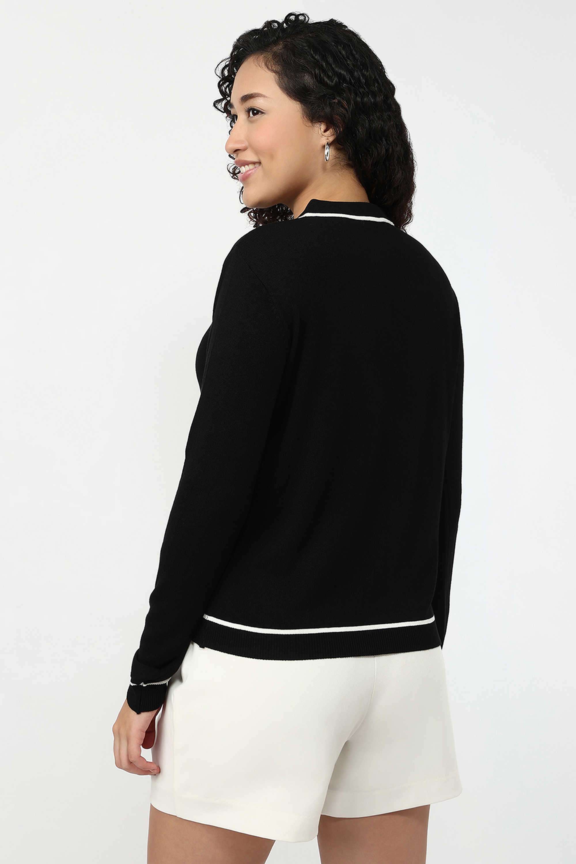 Knitted-Cotton-Collared-Women-s-Top