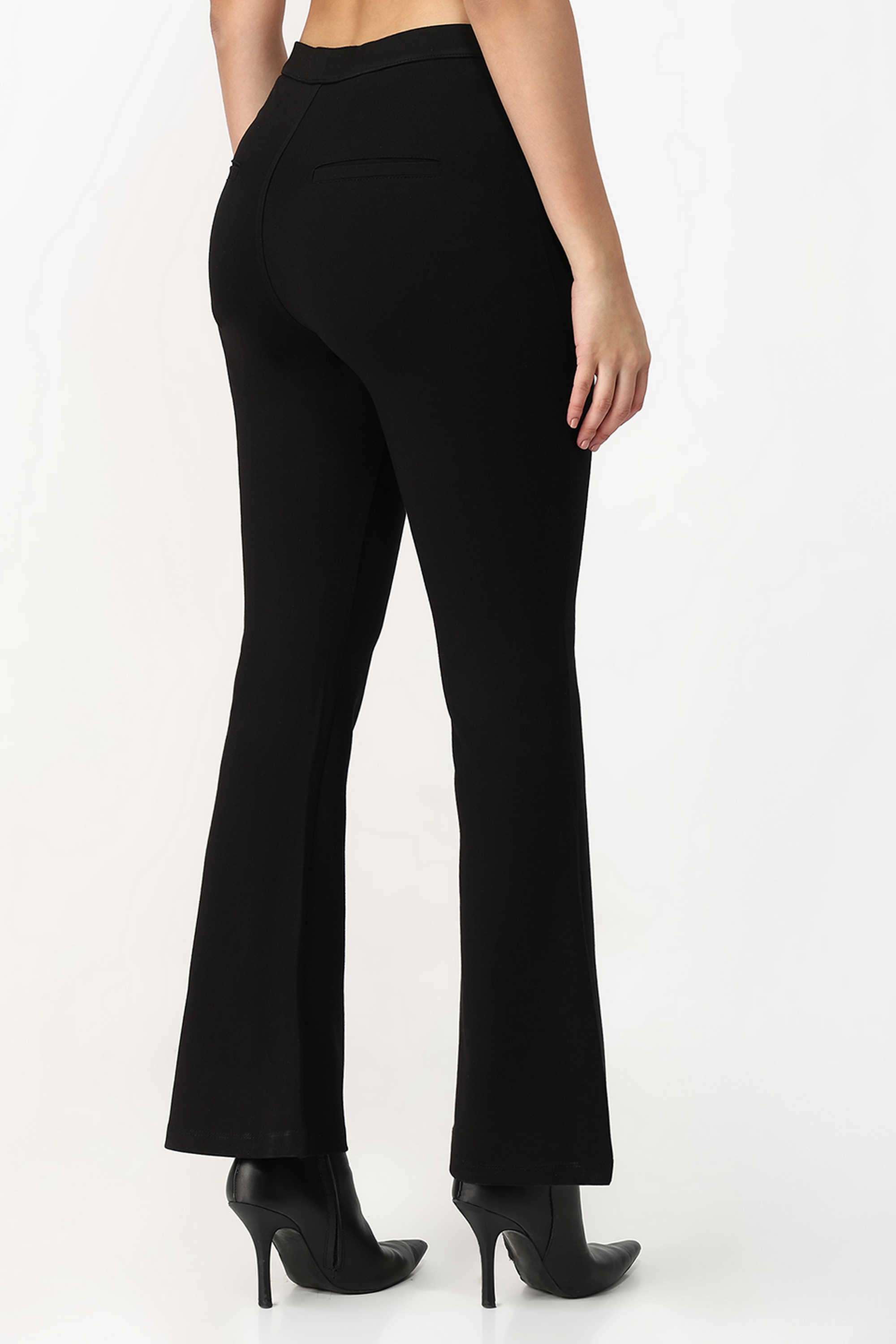 Solid-Relaxed-Fit-Blended-Fabric-Women-s-Casual-Wear-Treggings