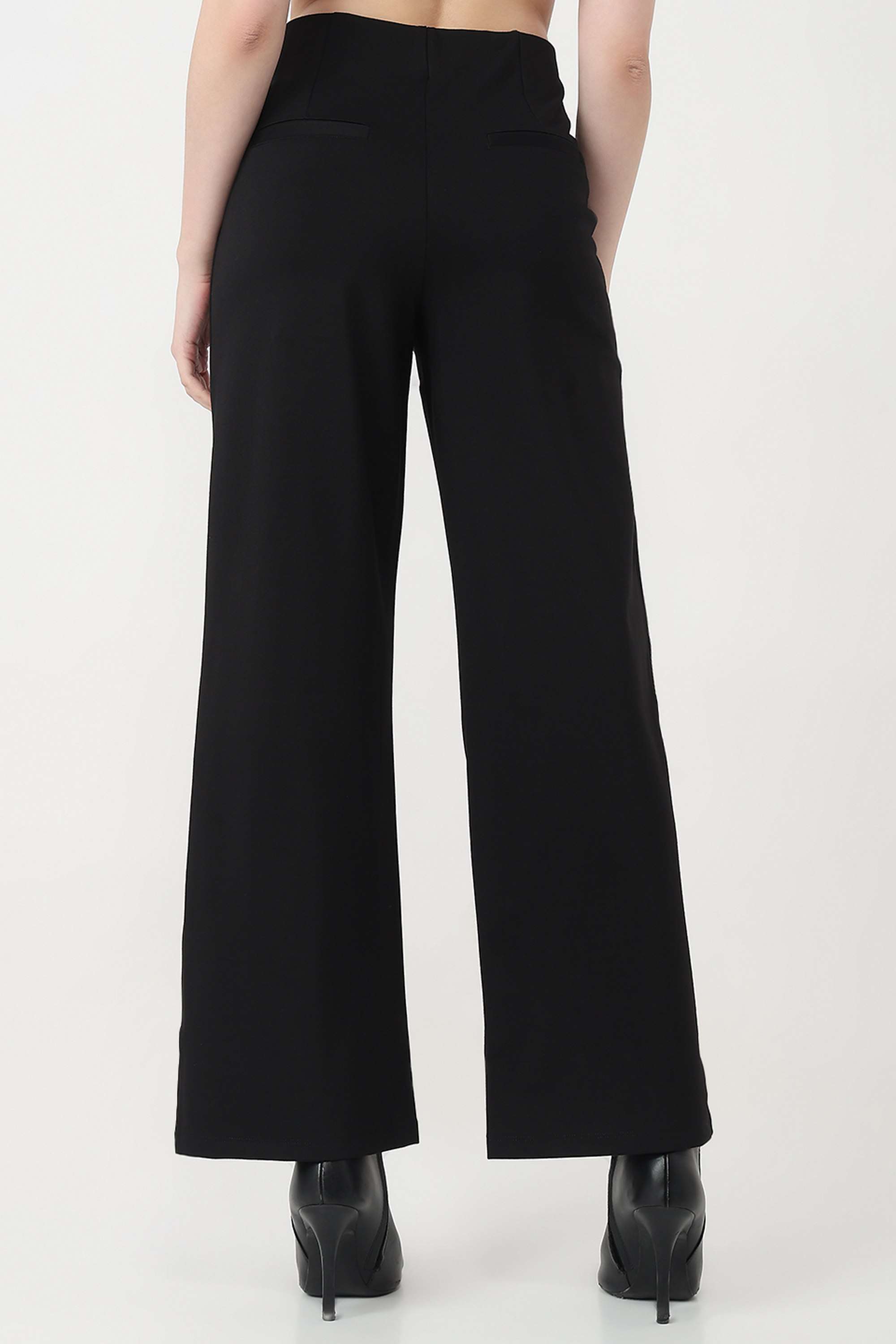 Solid-Relaxed-Fit-Blended-Fabric-Women-s-Casual-Wear-Treggings