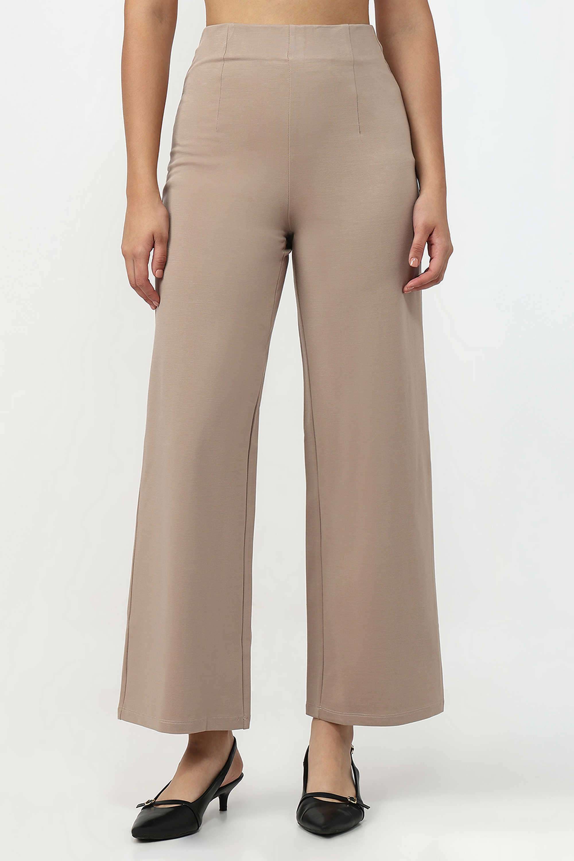 High-Rise-Blended-Fabric-Regular-Fit-Women-s-Treggings