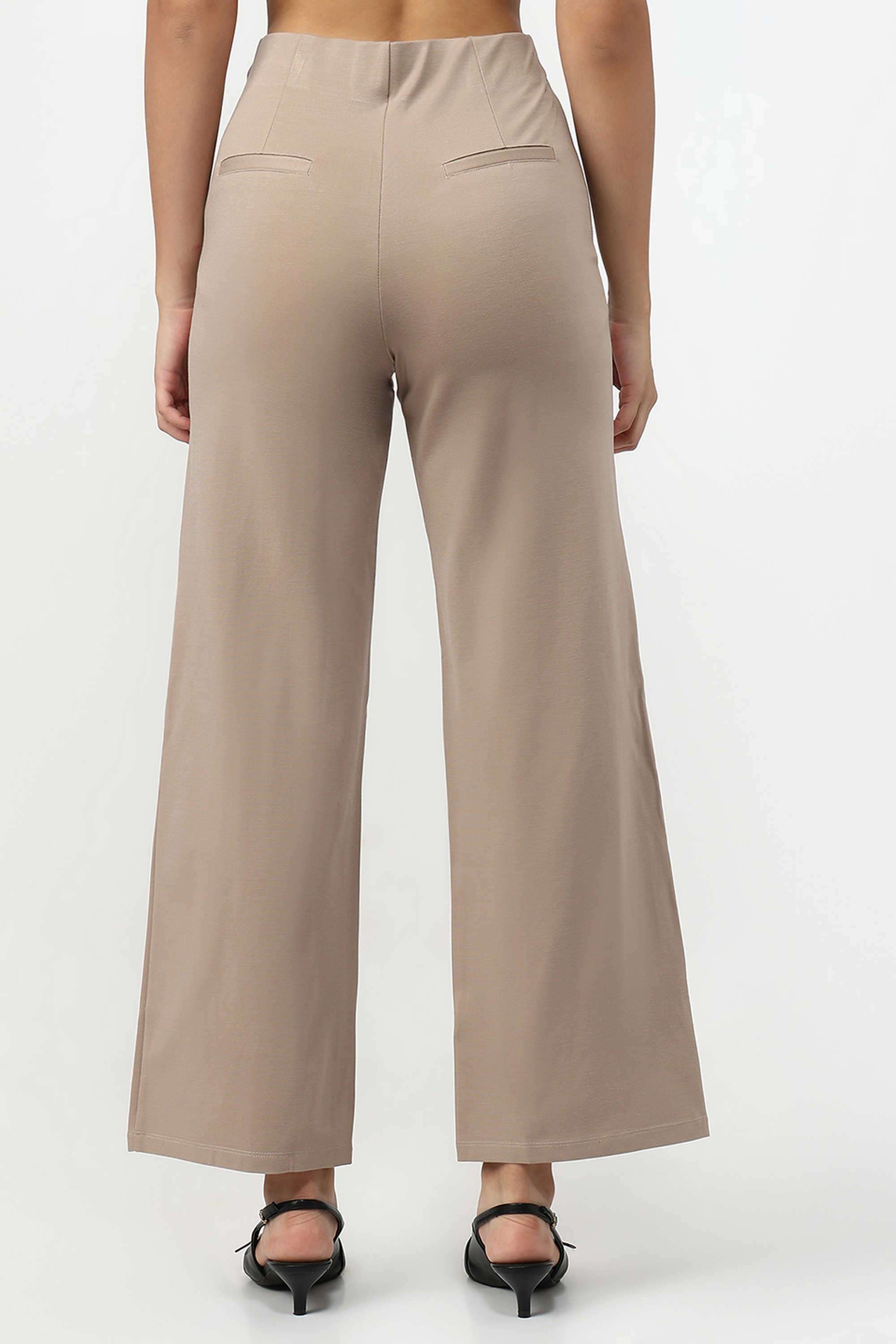 High-Rise-Blended-Fabric-Regular-Fit-Women-s-Treggings