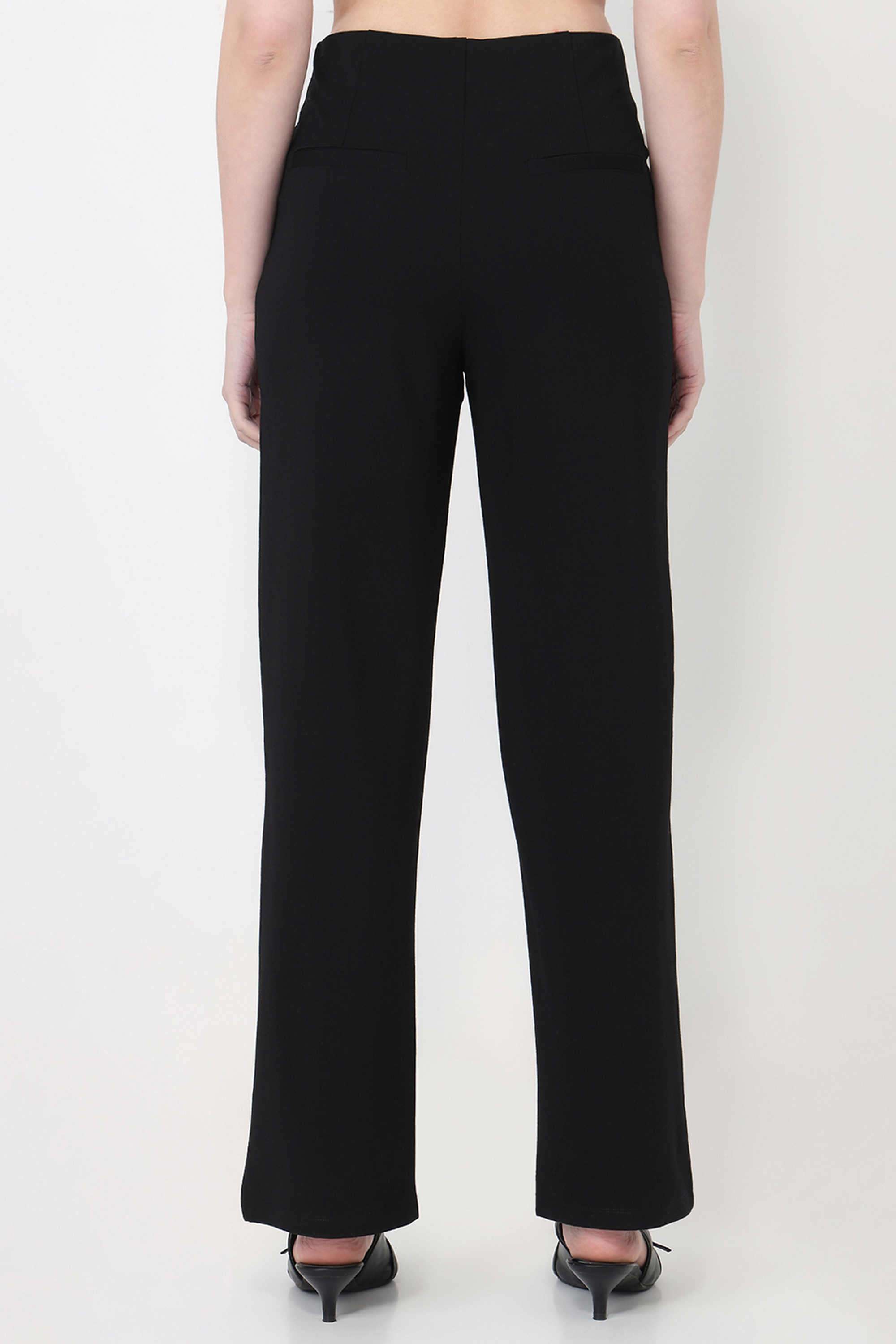 Solid-Regular-Fit-Blended-Fabric-Women-s-Casual-Wear-Treggings