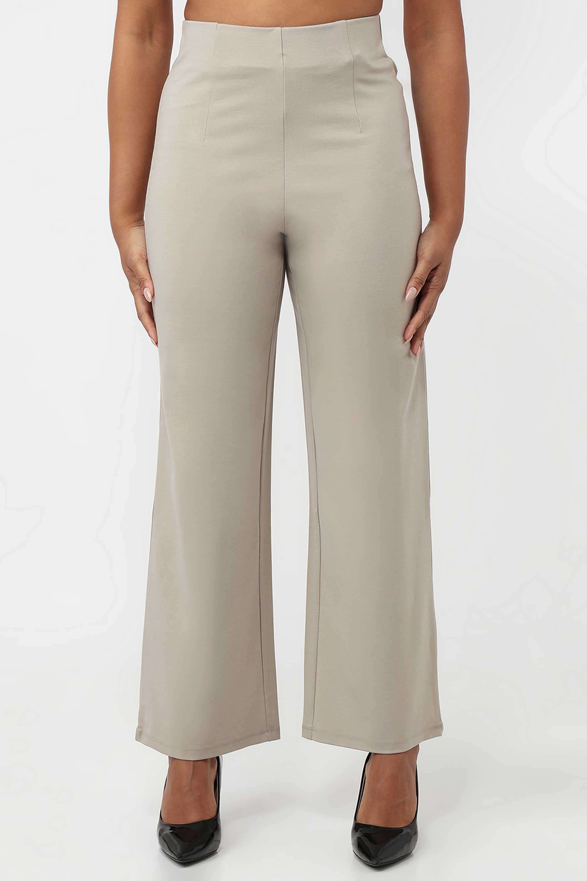 Solid-Relaxed-Fit-Blended-Fabric-Women-s-Casual-Wear-Treggings