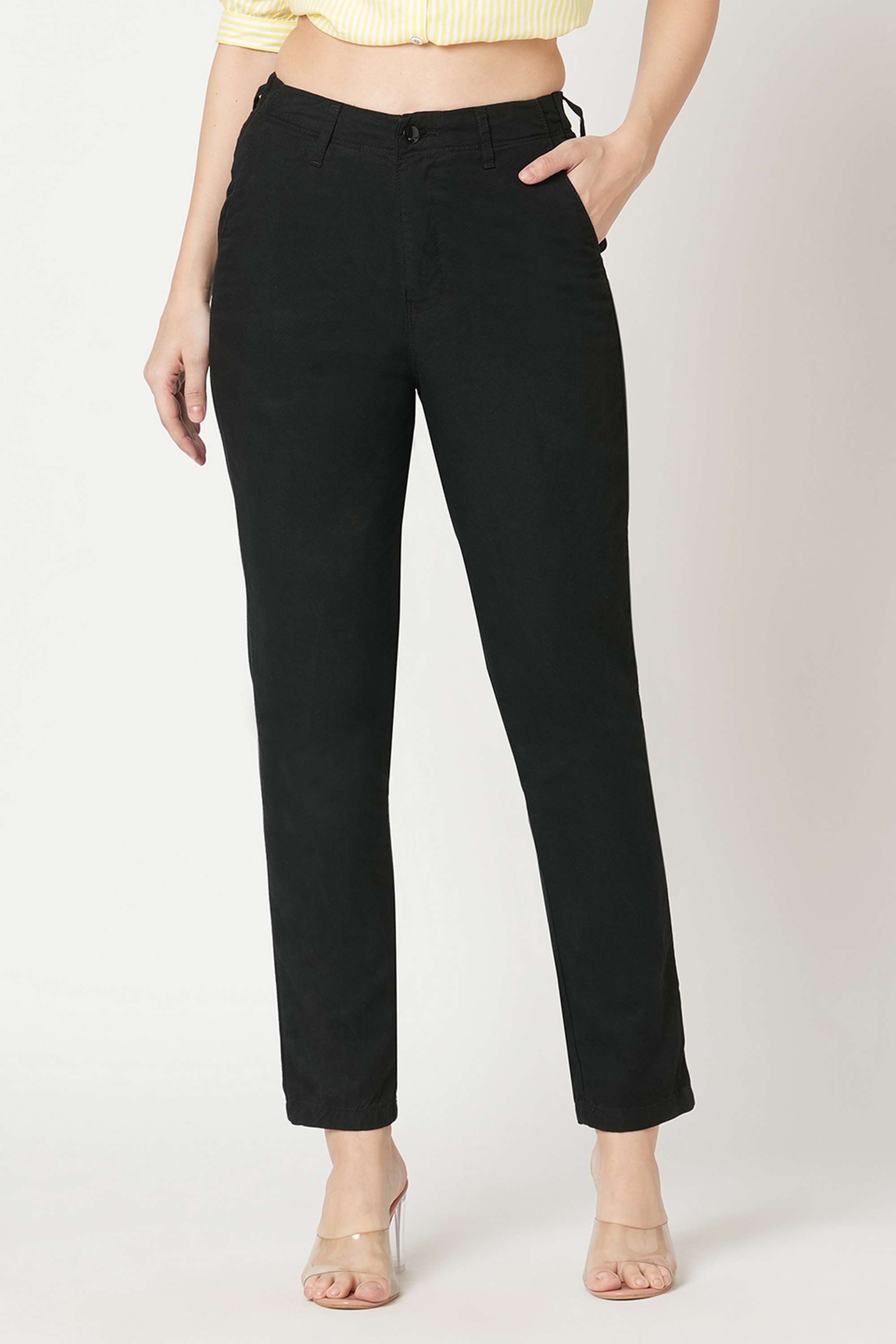Solid-Slim-Fit-Modal-Women-s-Casual-Wear-Trousers