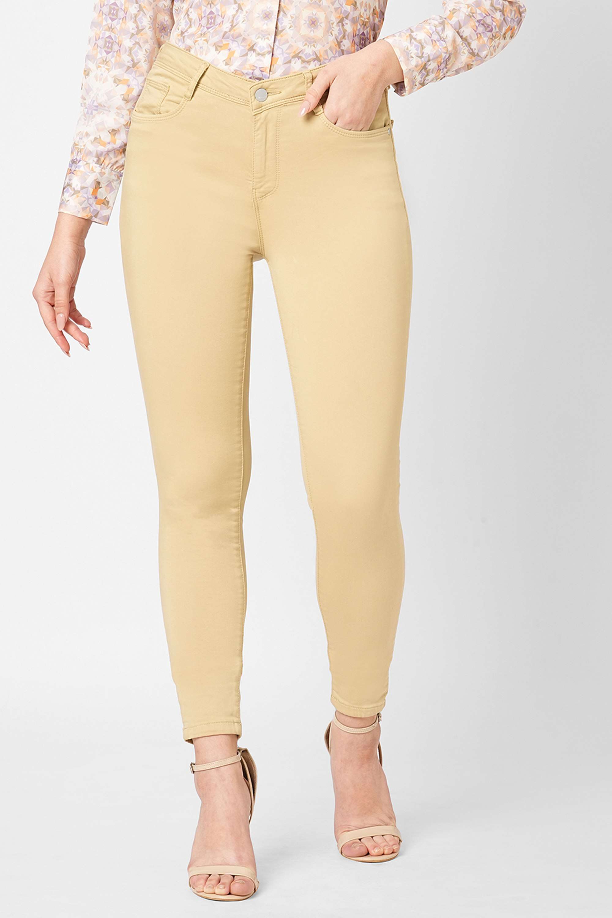 High-Rise-Blended-Fabric-Skinny-Fit-Women-s-Jeans
