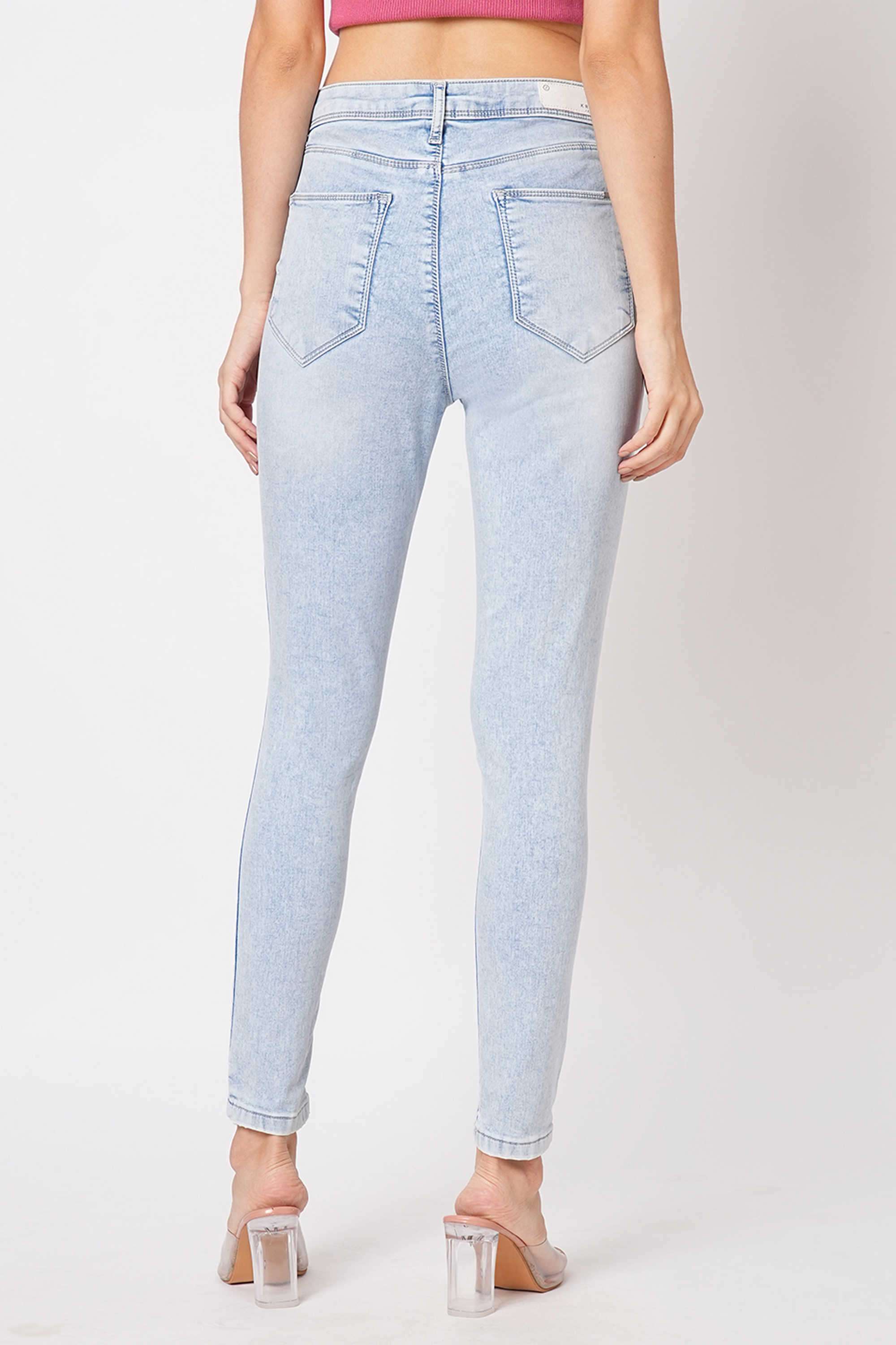 High-Rise-Blended-Fabric-Skinny-Fit-Women-s-Jeans