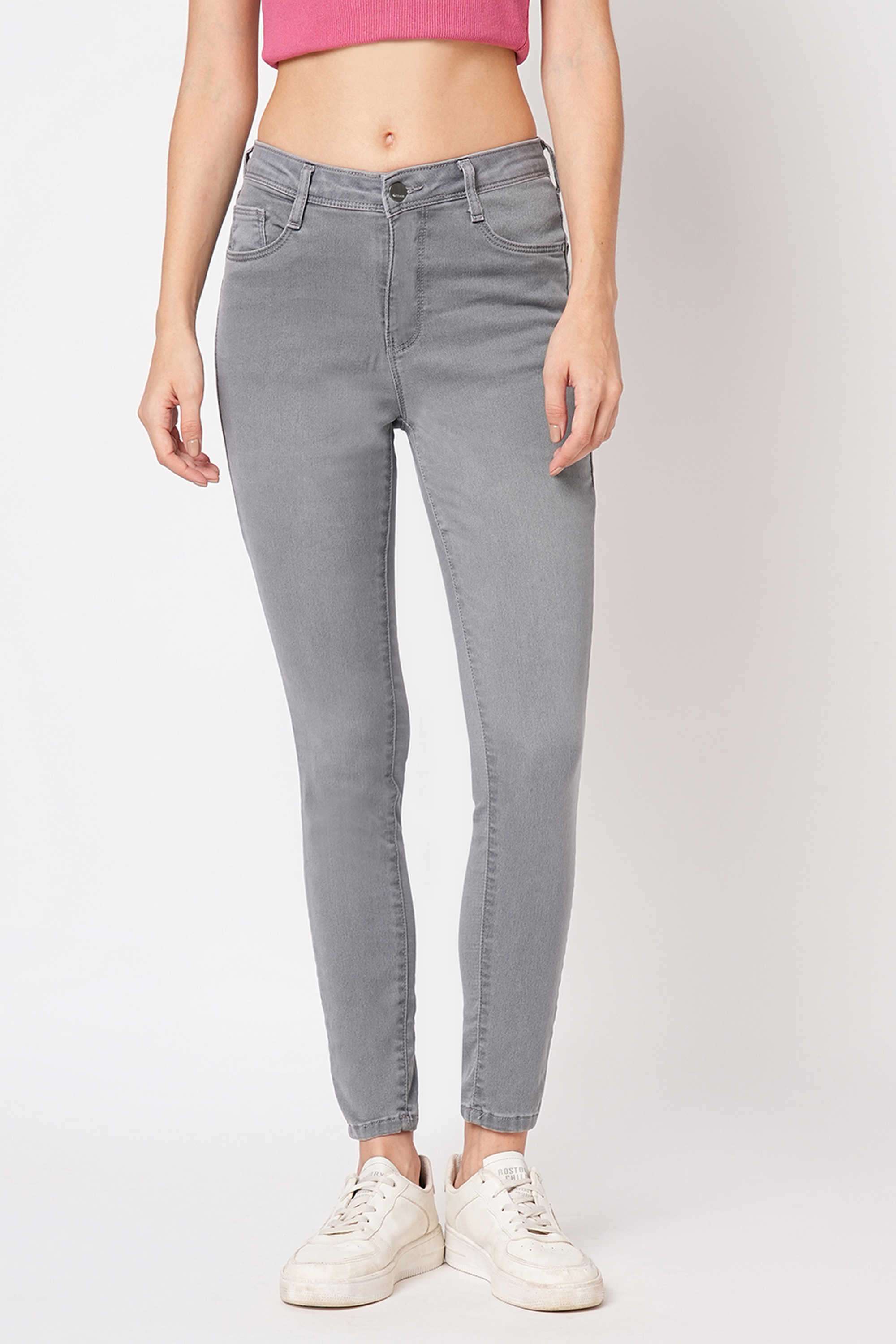High-Rise-Blended-Fabric-Skinny-Fit-Women-s-Jeans