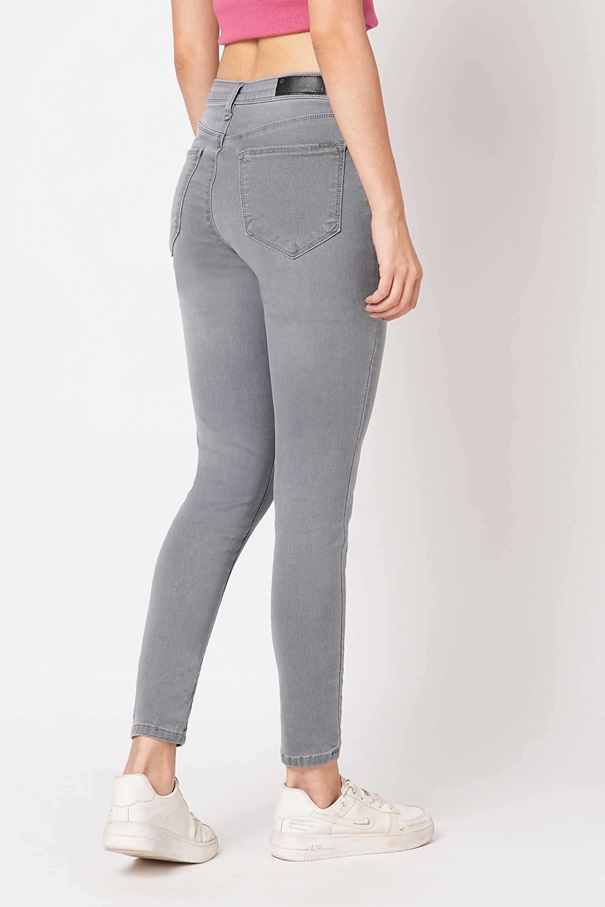 High-Rise-Blended-Fabric-Skinny-Fit-Women-s-Jeans