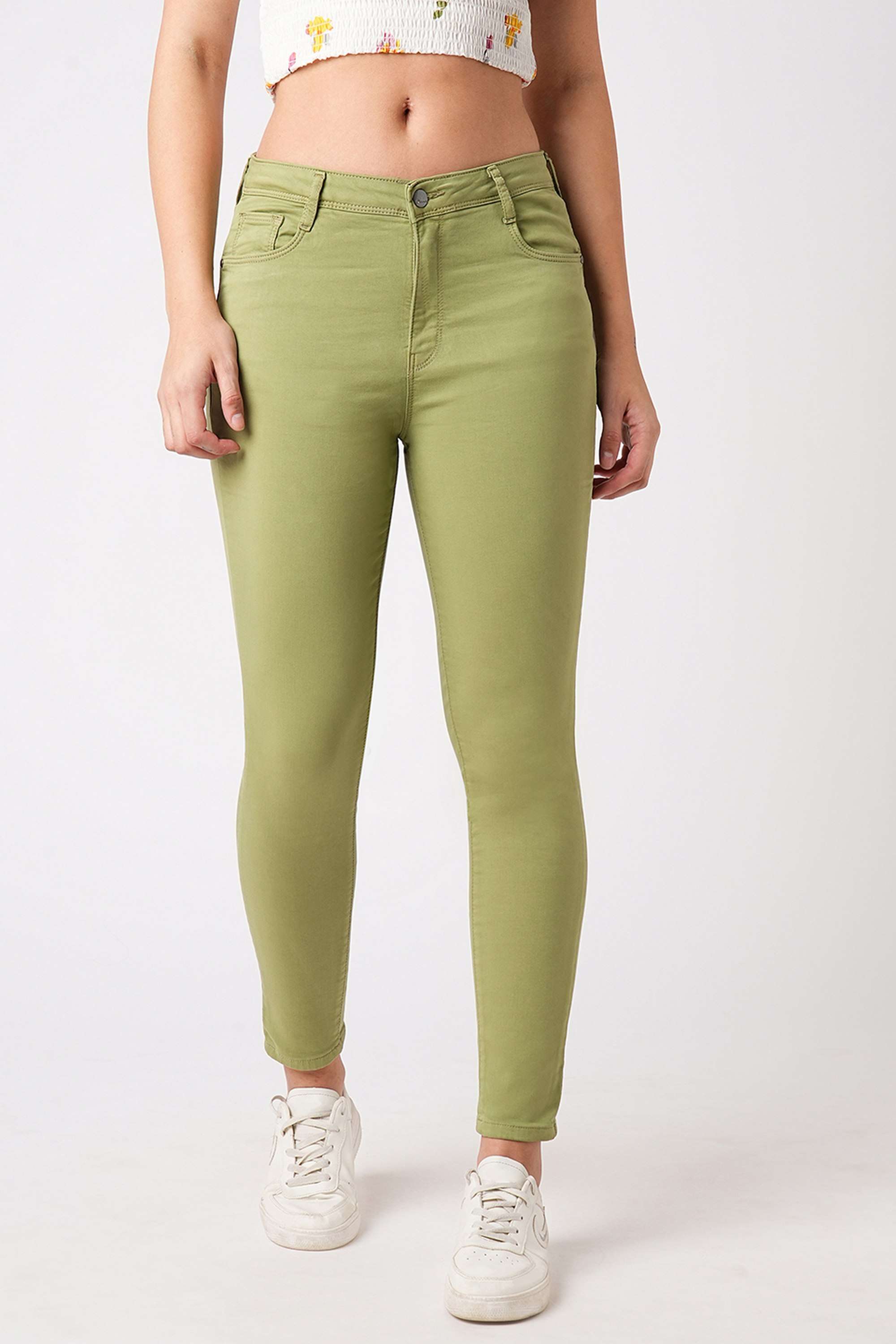 High-Rise-Blended-Fabric-Skinny-Fit-Women-s-Jeans