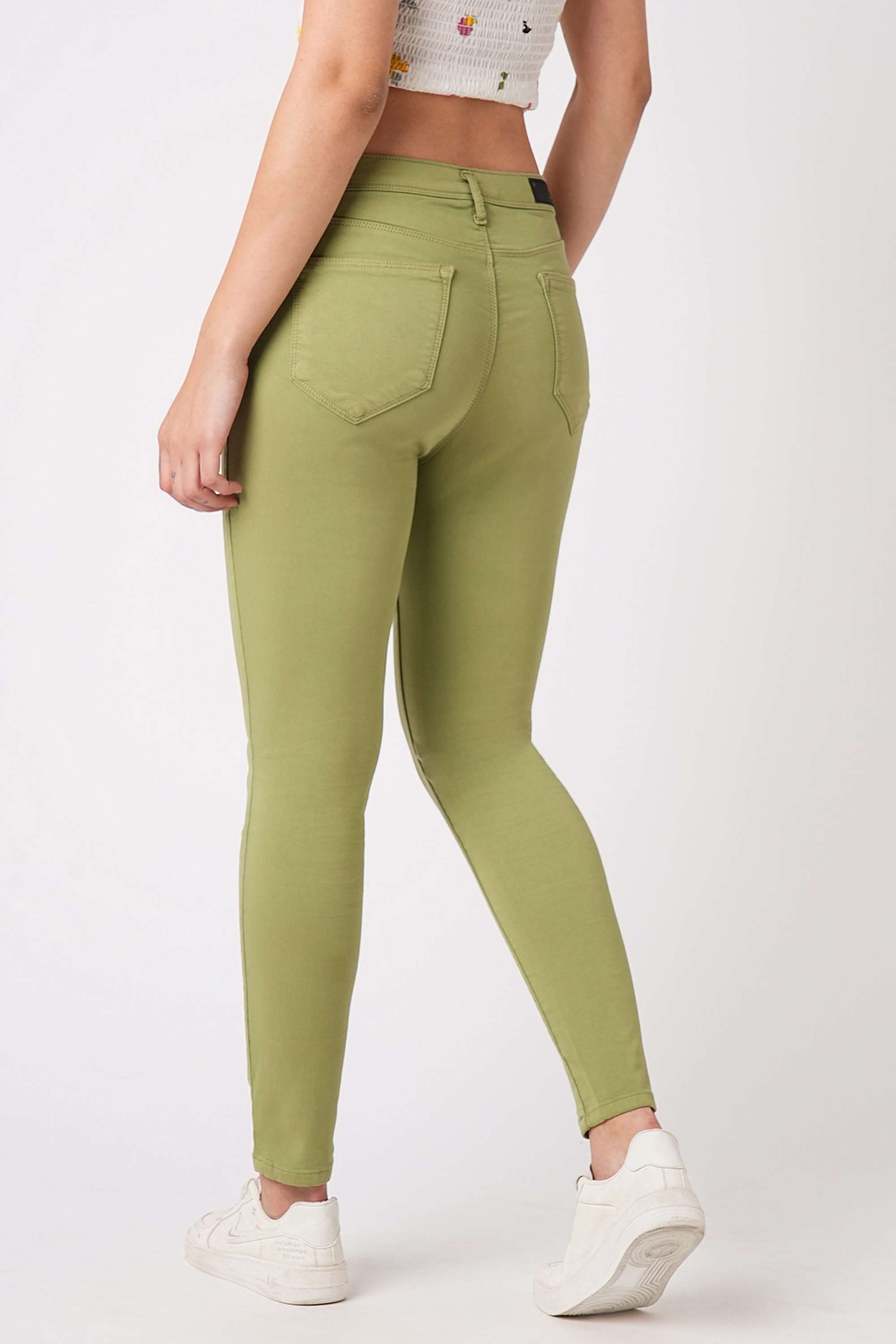 High-Rise-Blended-Fabric-Skinny-Fit-Women-s-Jeans