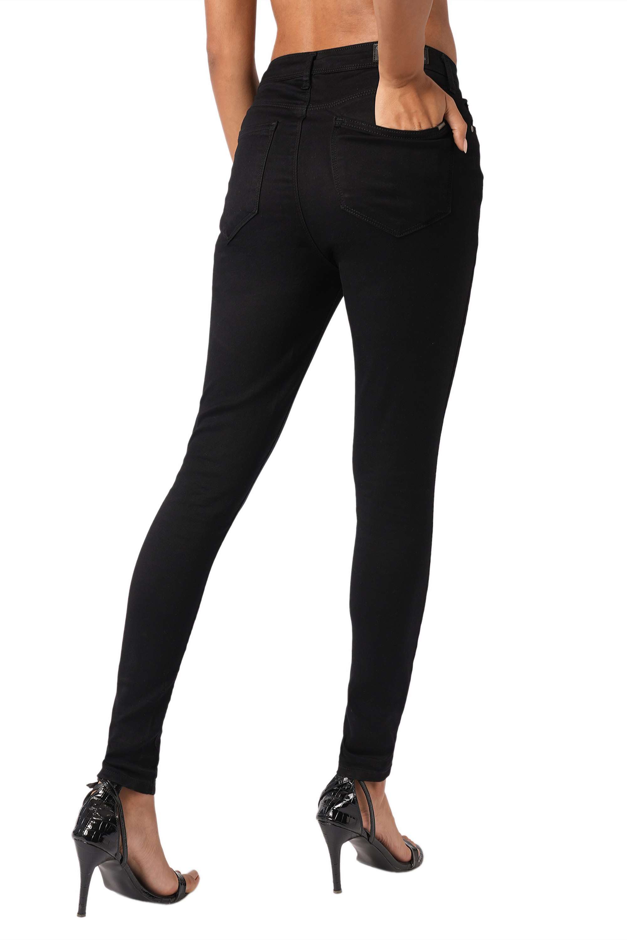 High-Rise-Blended-Fabric-Skinny-Fit-Women-s-Jeans