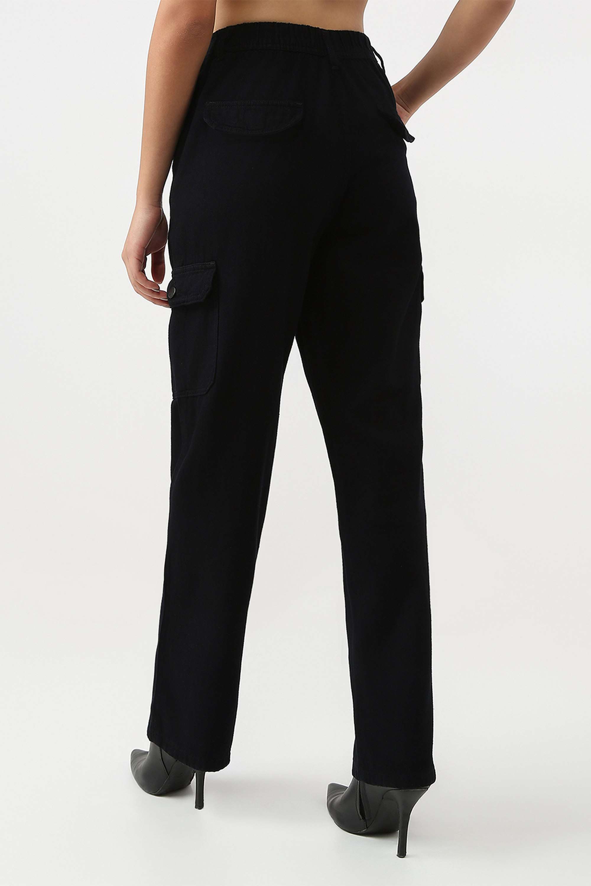 Solid-Relaxed-Fit-Cotton-Women-s-Casual-Wear-Trousers