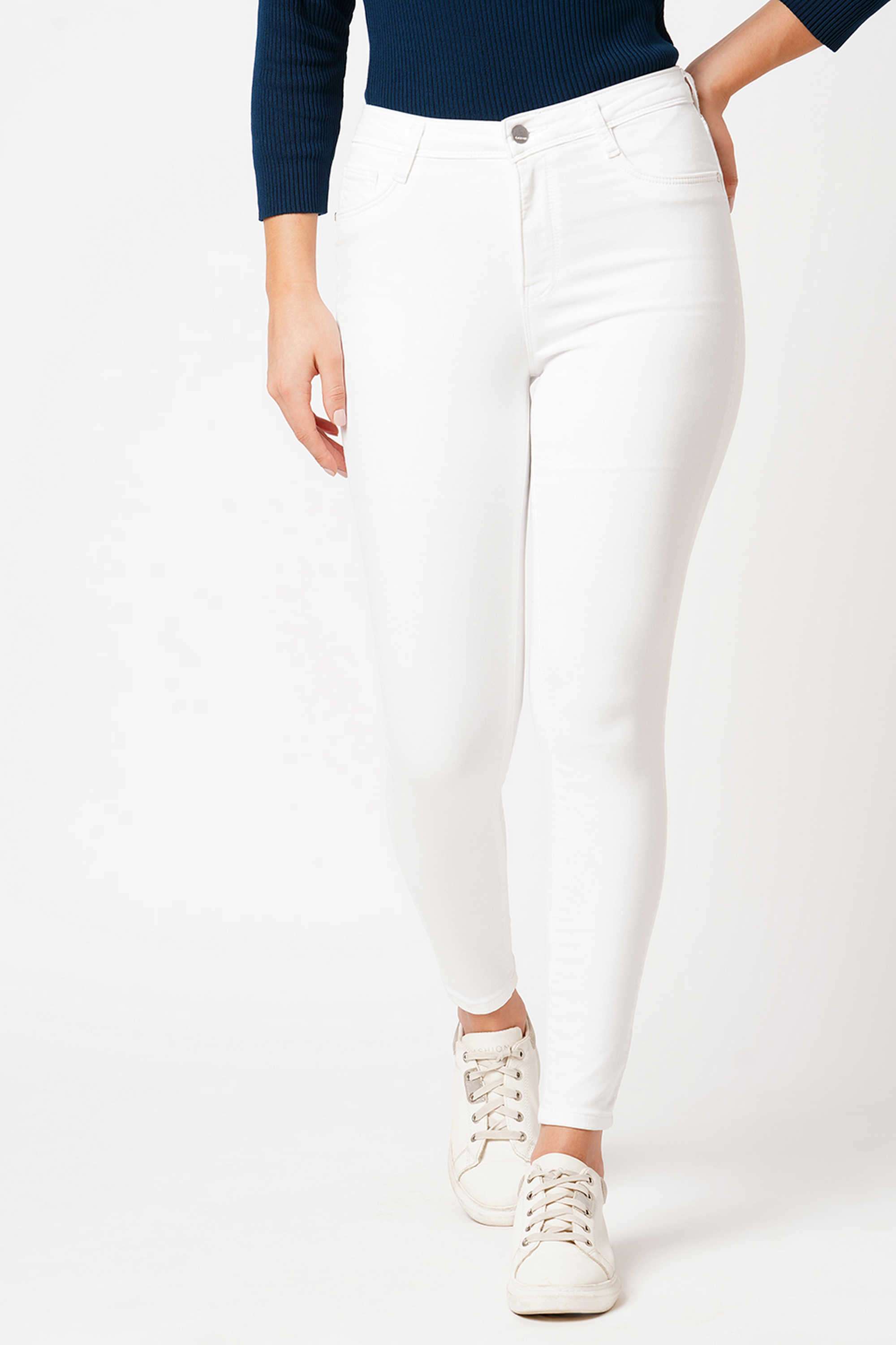 High-Rise-Blended-Fabric-Skinny-Fit-Women-s-Jeans