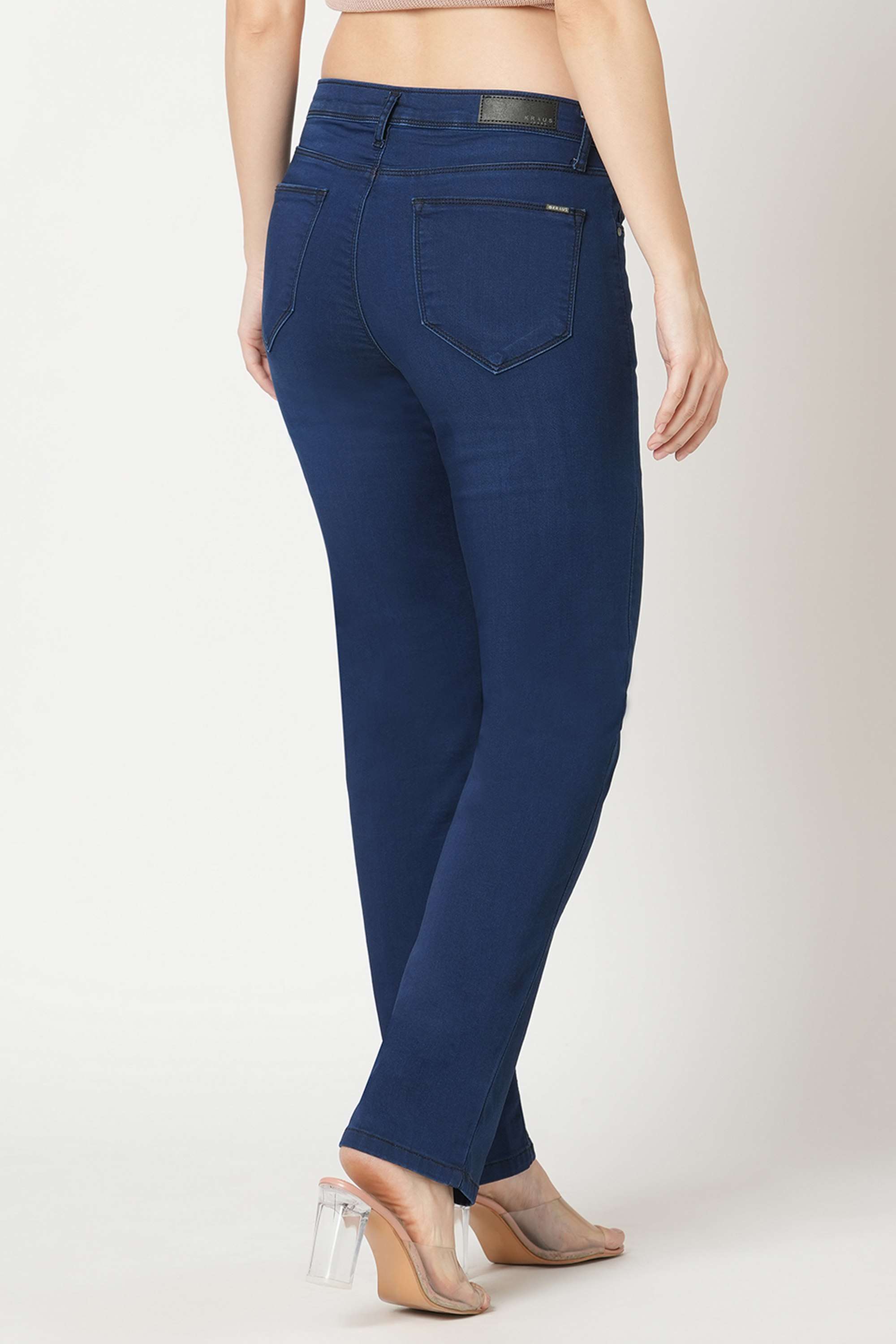 High-Rise-Blended-Fabric-Straight-Fit-Women-s-Jeans