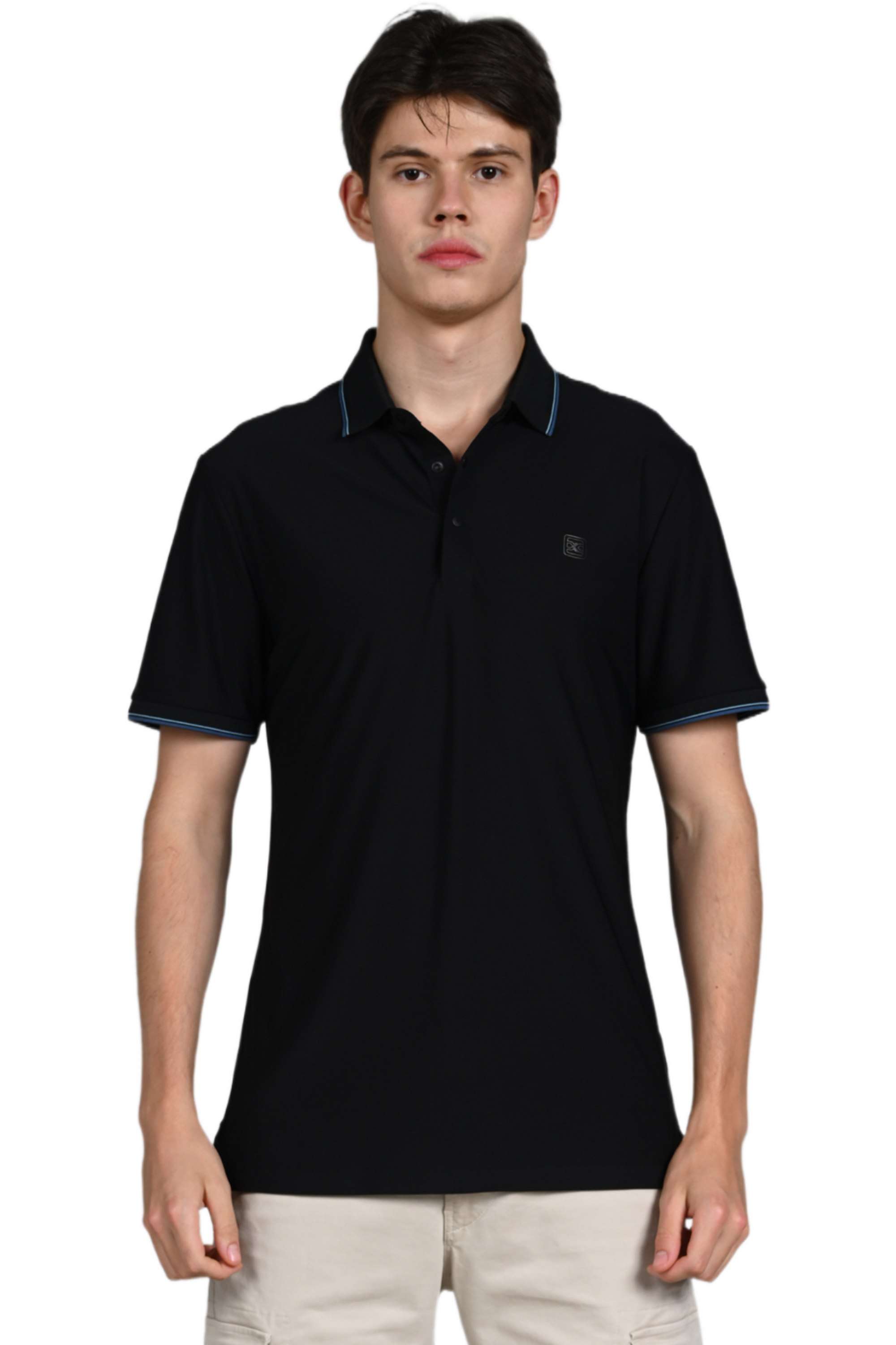 Solid-Cotton-Blend-Regular-Fit-Men-Polo-T-Shirt