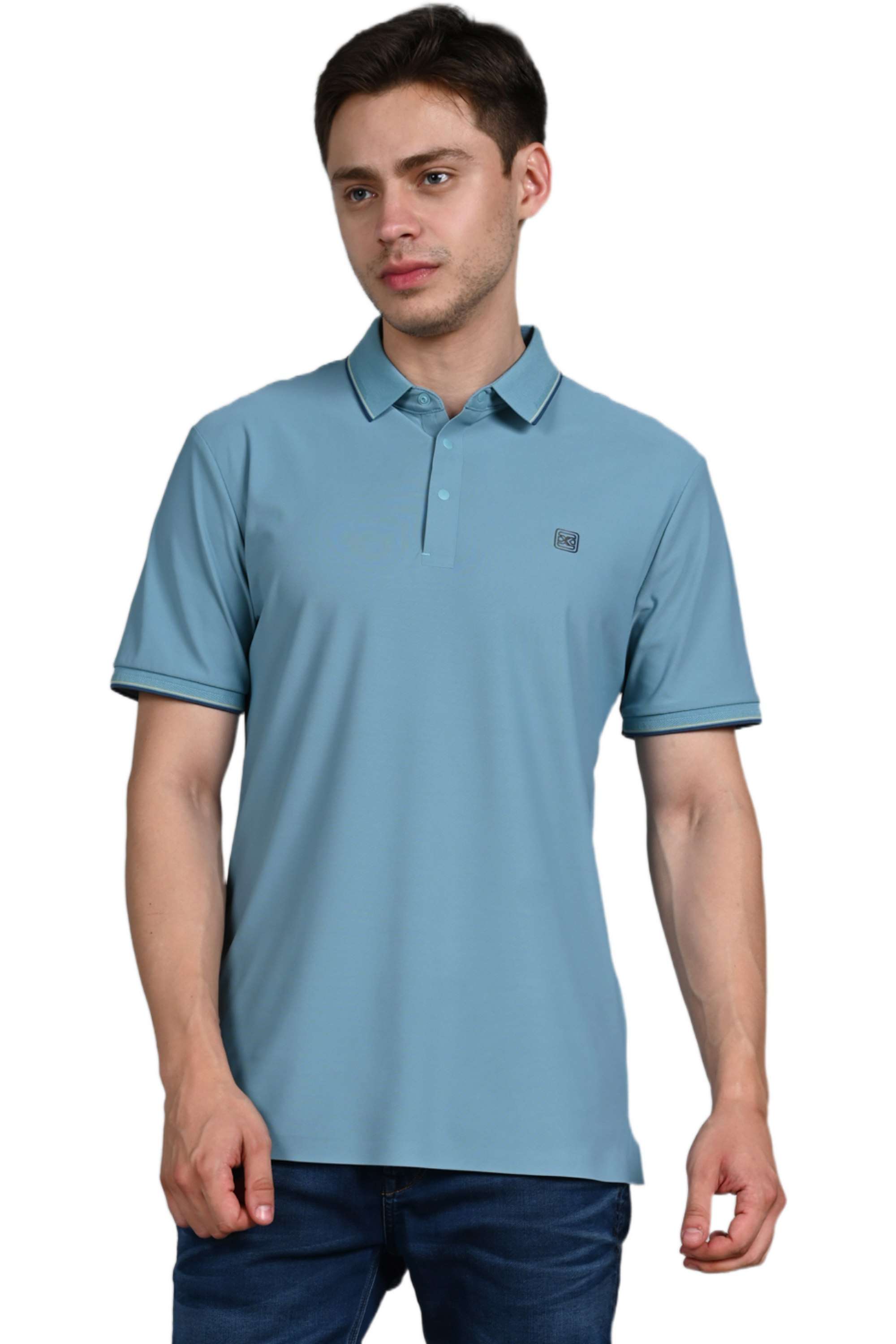 Solid-Cotton-Blend-Regular-Fit-Men-Polo-T-Shirt