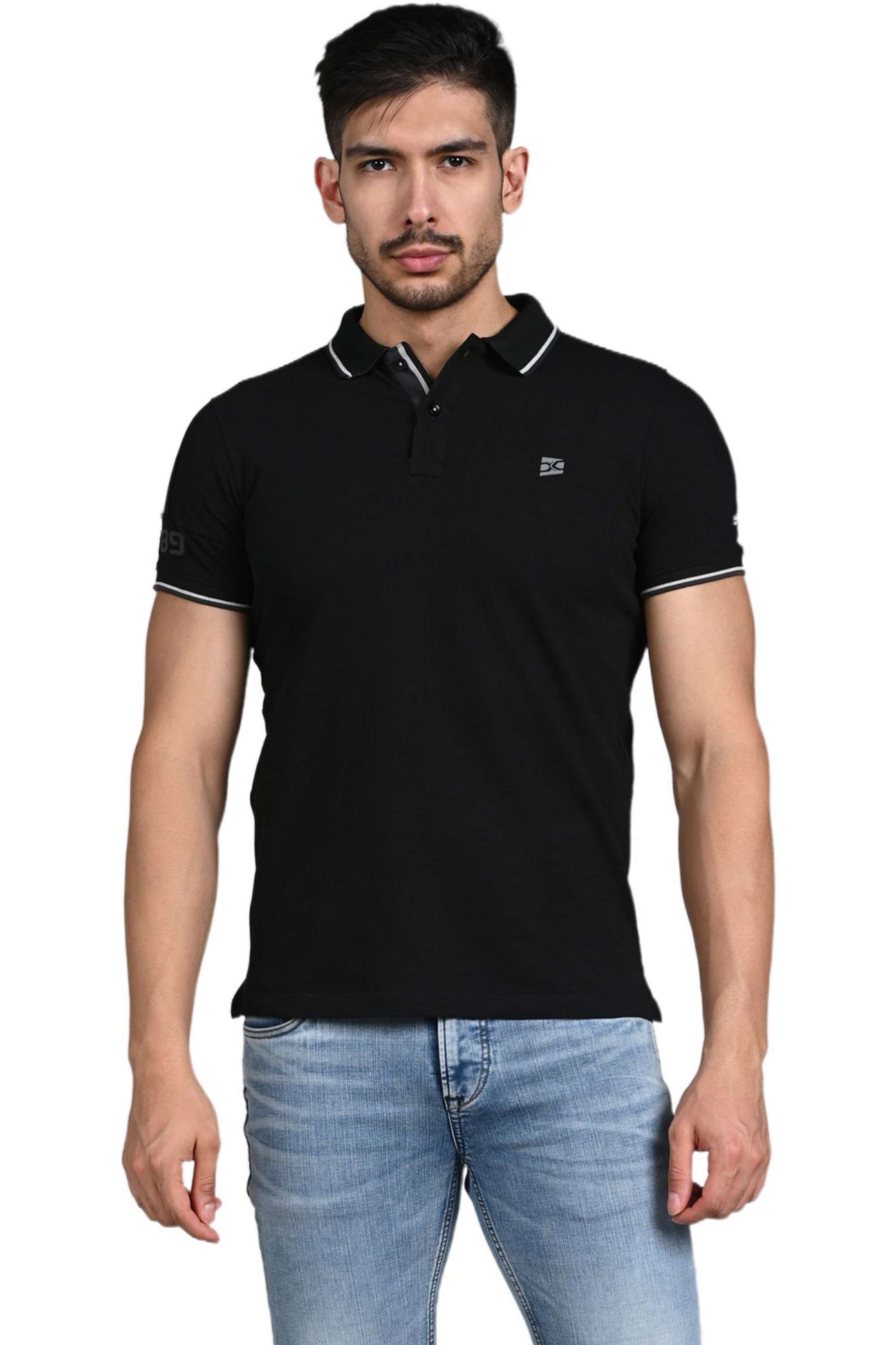 Solid-Cotton-Blend-Regular-Fit-Men-Polo-T-Shirt