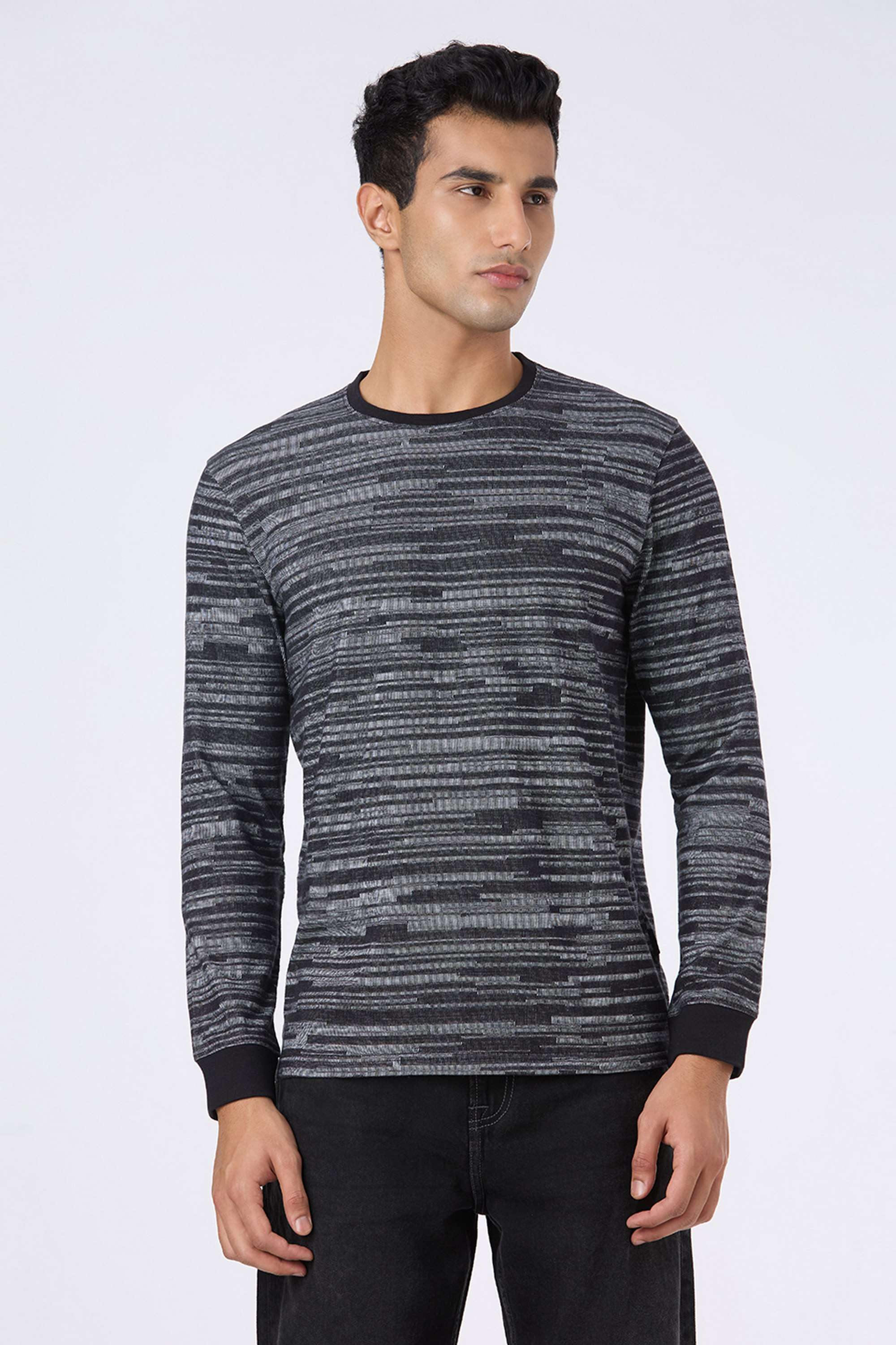 Stripes-Cotton-Blend-Round-Neck-Men-s-T-Shirt