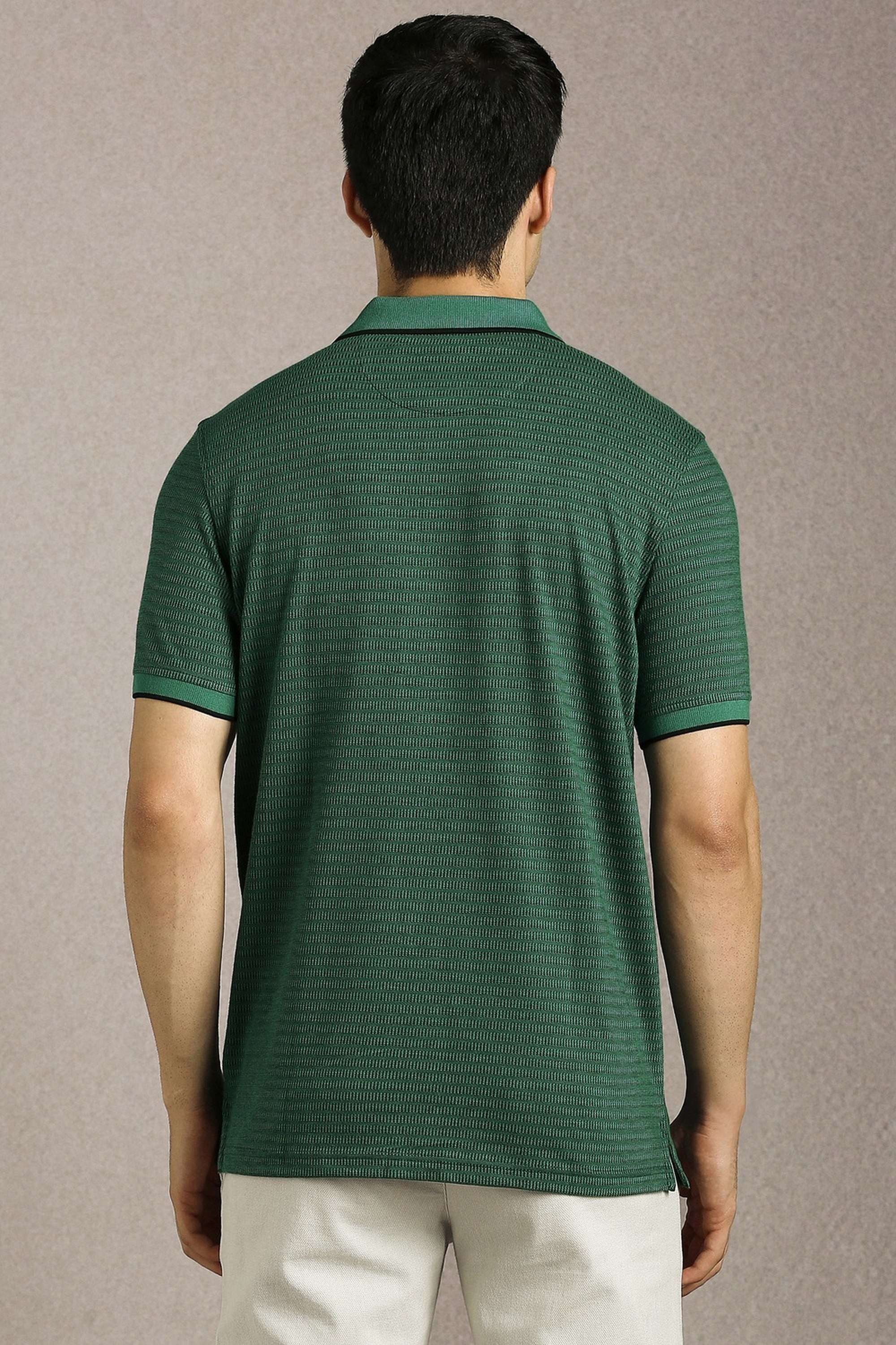 Textured-Cotton-Slim-Fit-Men-Polo-T-Shirt