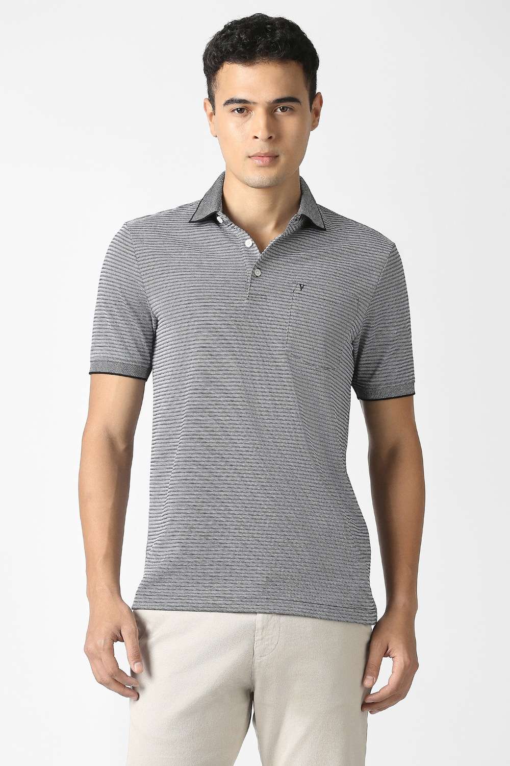 Solid-Blended-Fabric-Polo-Men-s-T-Shirt