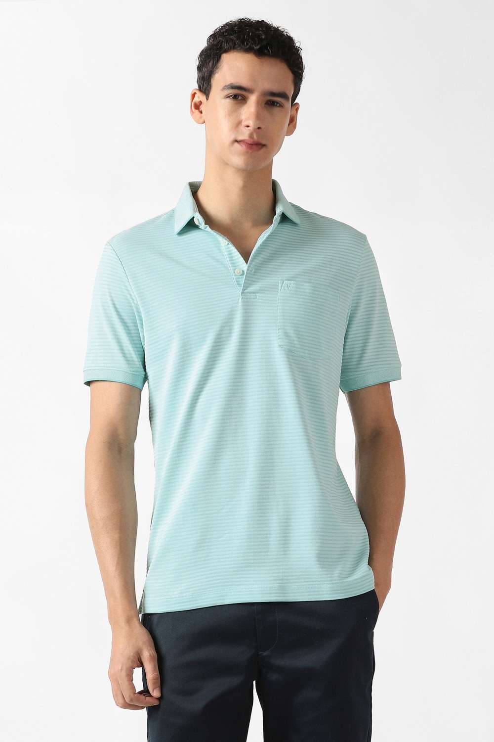 Solid-Cotton-Blend-Polo-Men-s-T-Shirt